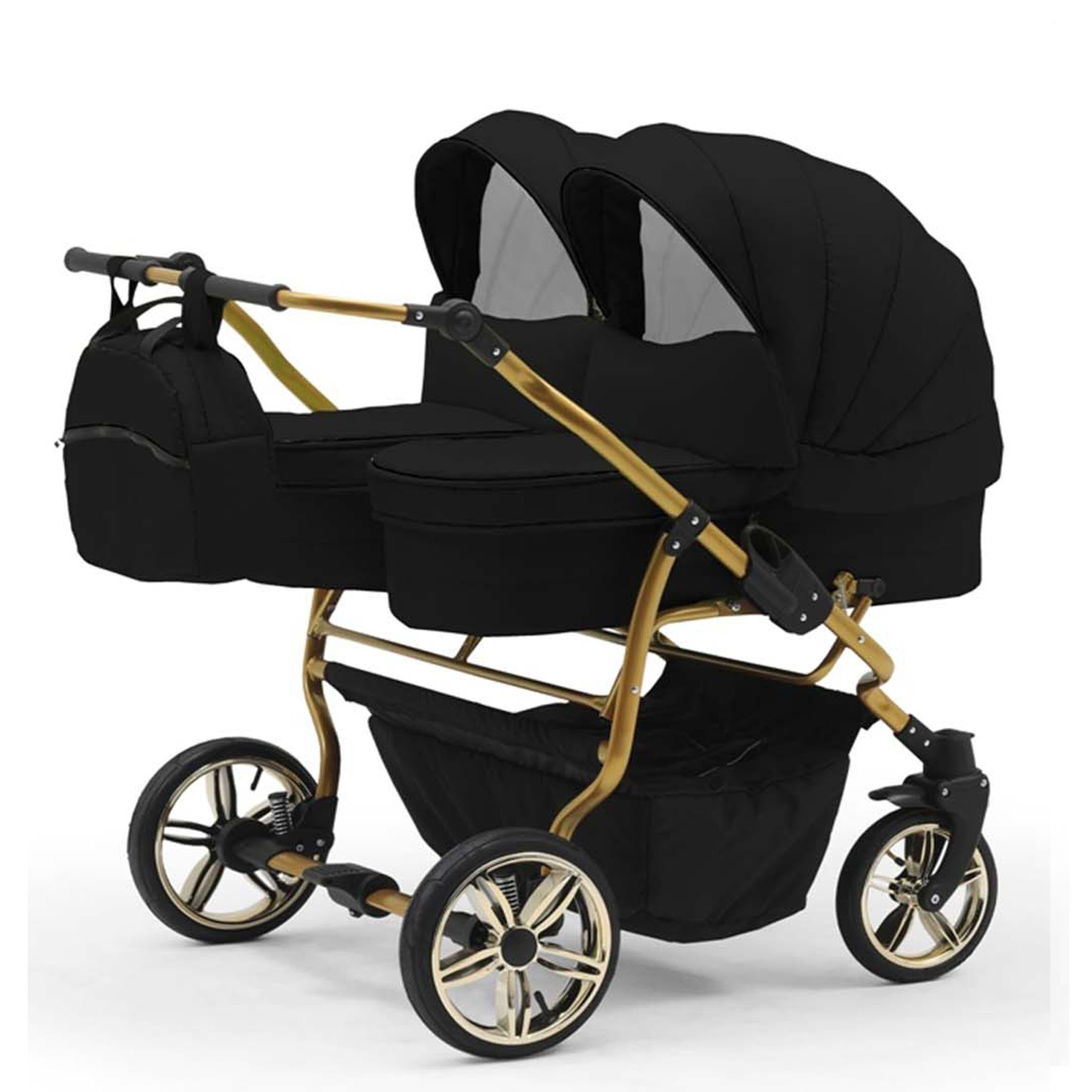 BabyMerc Zwillingswagen Duet Lux Gold 2 in 1 inkl. Sportsitze in 20 Farben