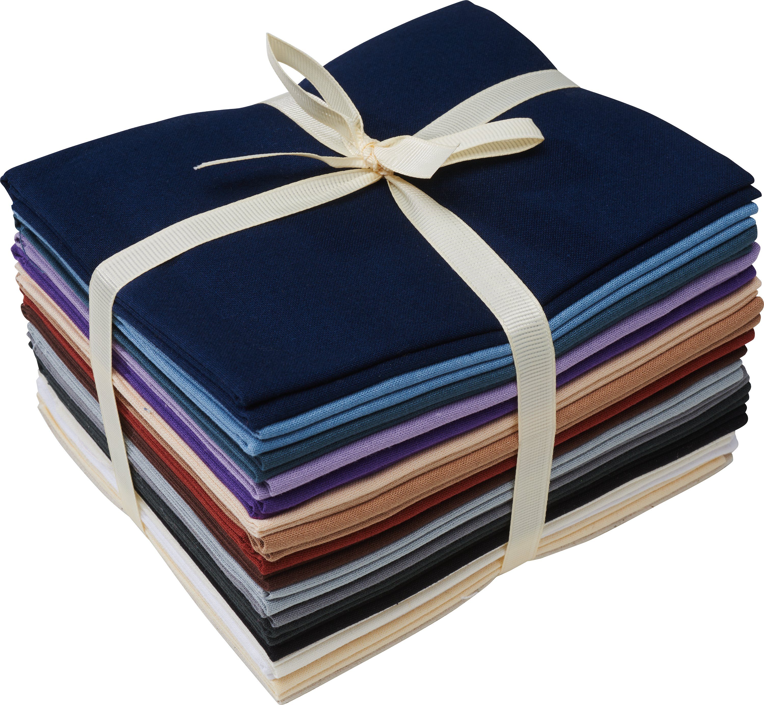 stafil Stoff XXL Stoffpaket Patchy Uni Lavendel-Braun-Natur-Wei, 17 Zuschnitte á 55 cm x 45 cm