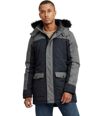 Blend Outdoorjacke BLEND Herren Parka Winter-Jacke Mikael mit abnehmbarem Kunstpelz Jacke Schwarz