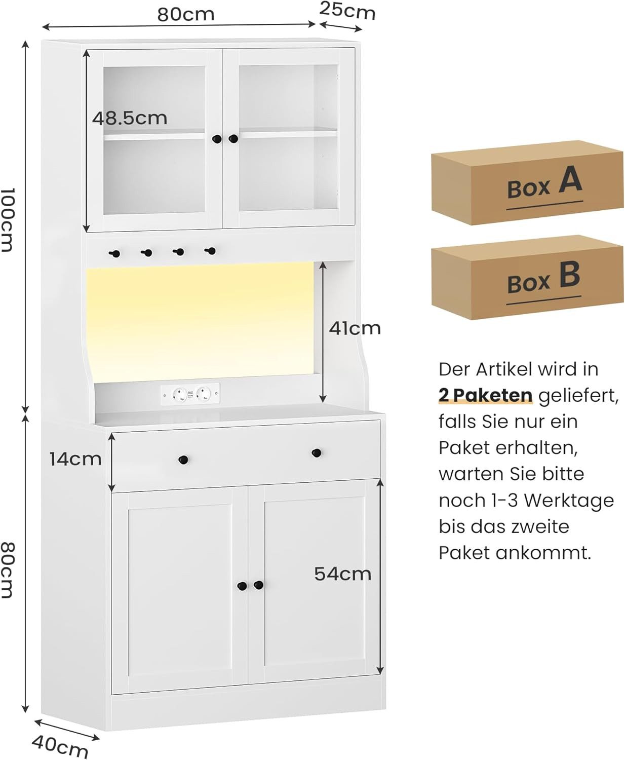 MSMASK Küchenbuffet Küchenschrank, Buffetschrank Hochschrank mit günstig online kaufen