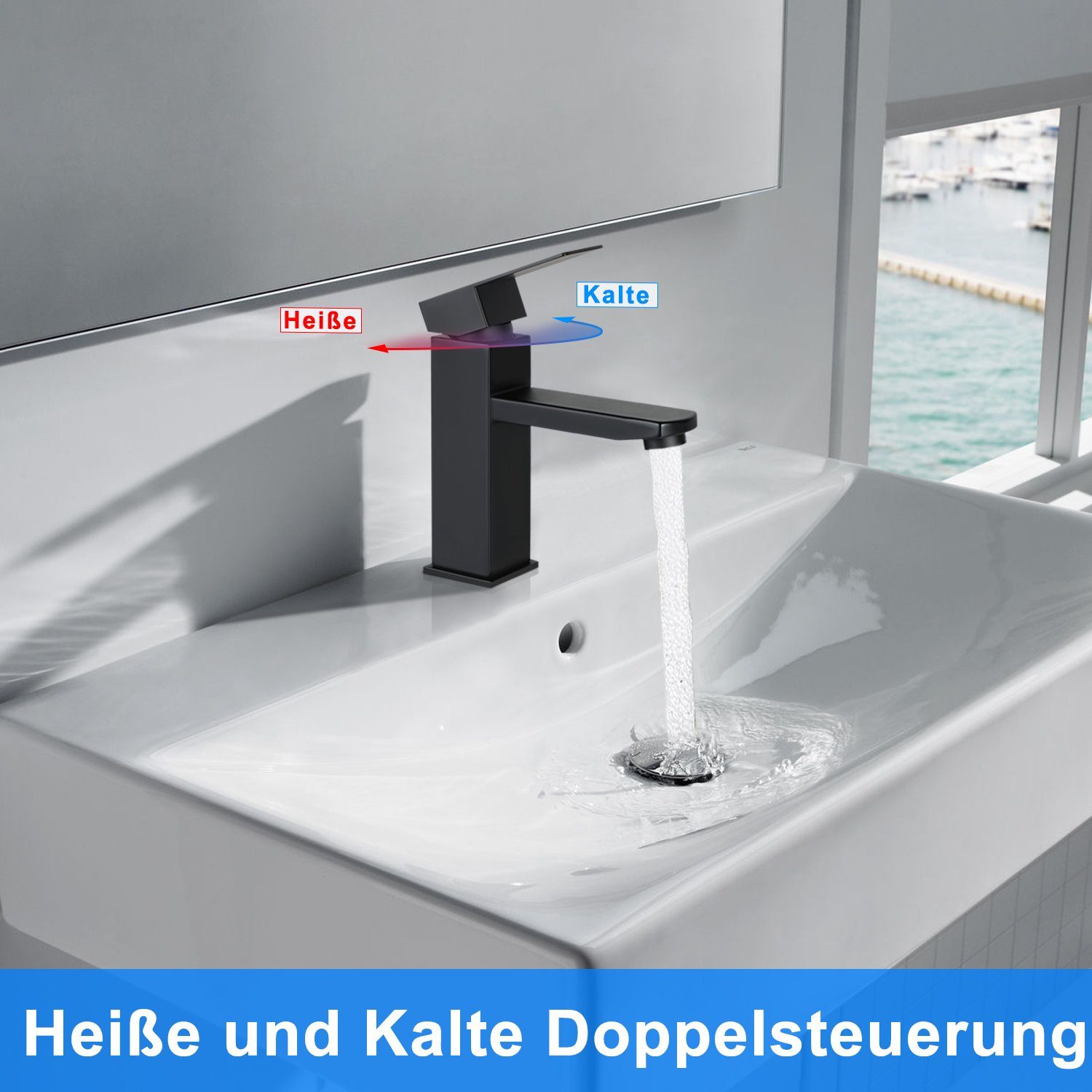 ZMH Waschtischarmatur Wasserhahn bad Hochdruck Edelstahl günstig online kaufen