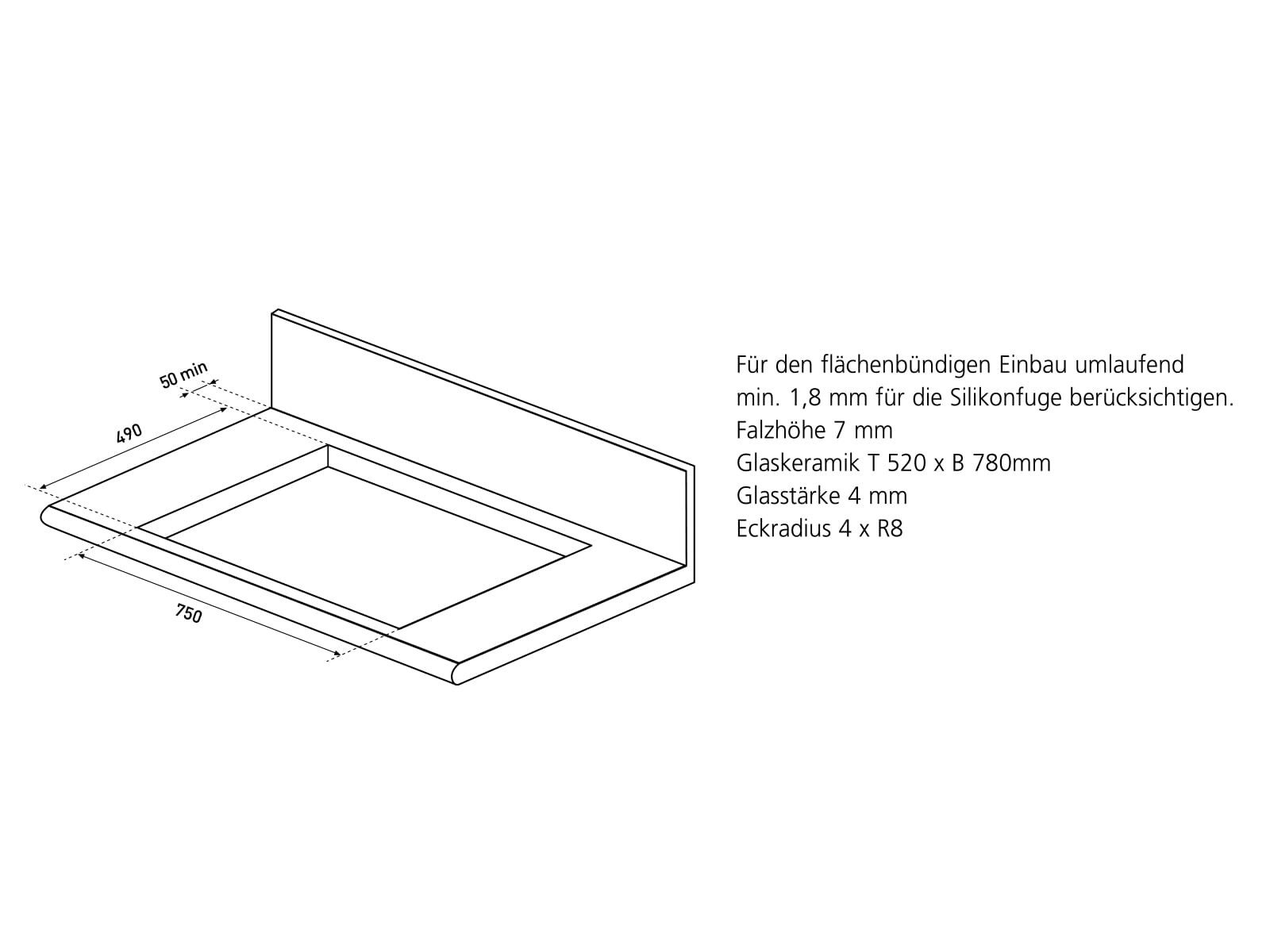 Oranier Kochfeld mit Dunstabzug KFA490U1, Timer, TouchControl-Bedienung