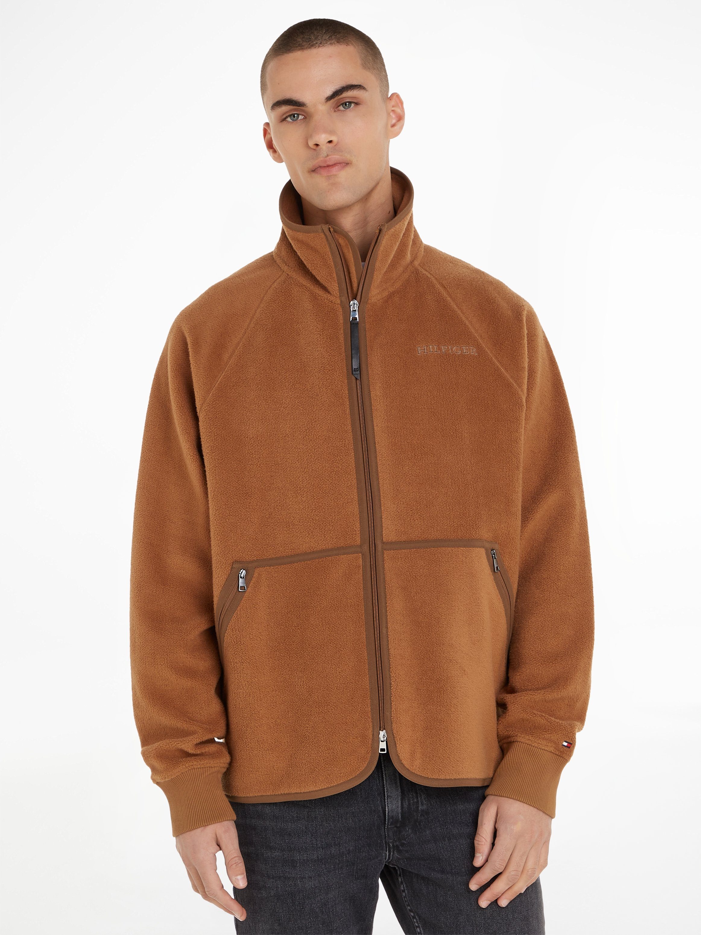 Tommy Hilfiger Sweatjacke MONOTYPE EMBRO ZIP THRU BRUSHED