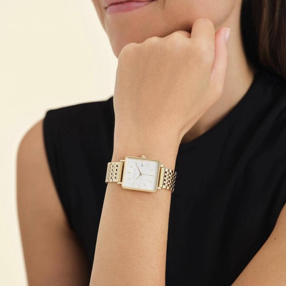 ROSEFIELD Quarzuhr ROSEFIELD Damenuhr Boxy Gold günstig online kaufen