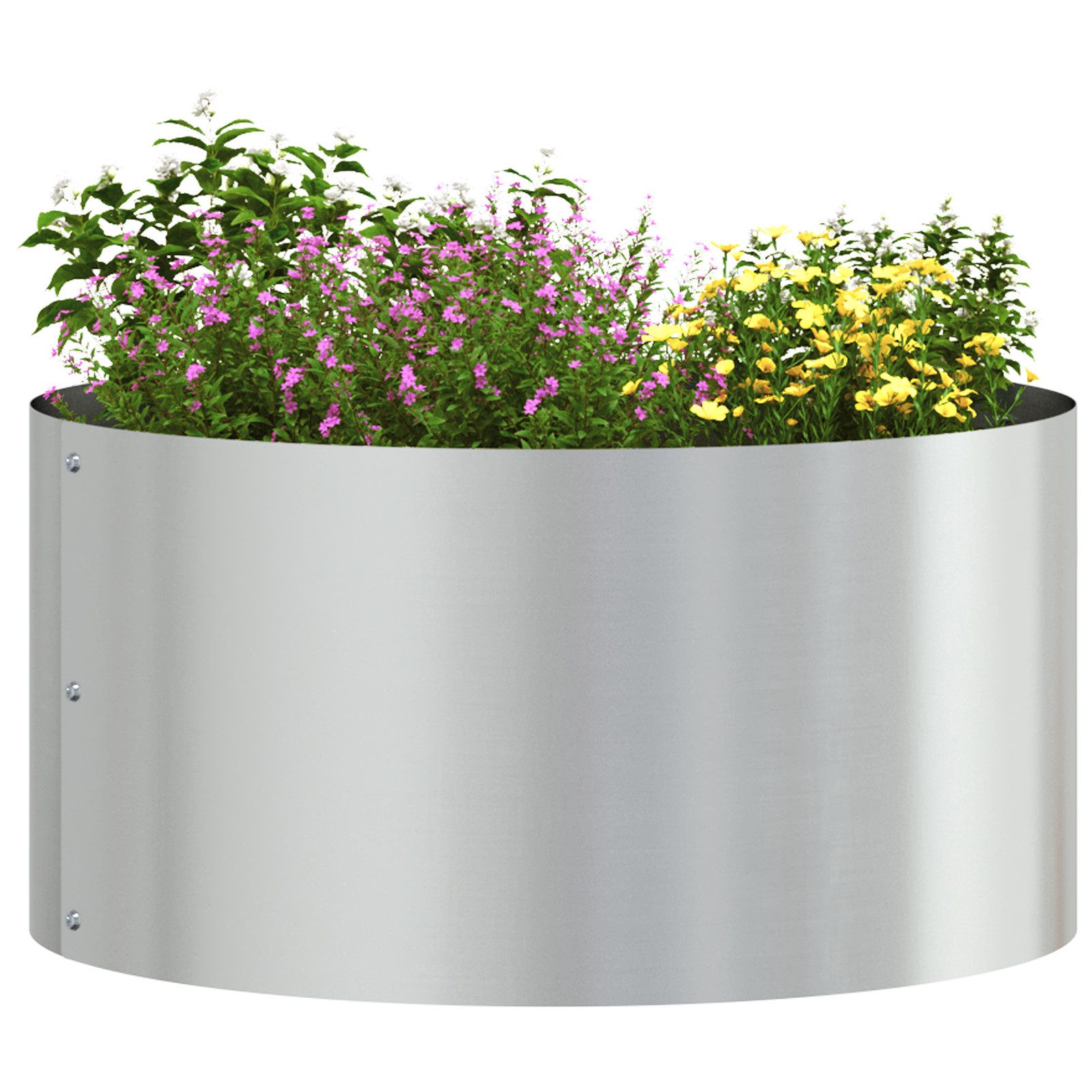 vidaXL Blumentopf Grauer Metalltopf Galvanisiert Metall günstig online kaufen