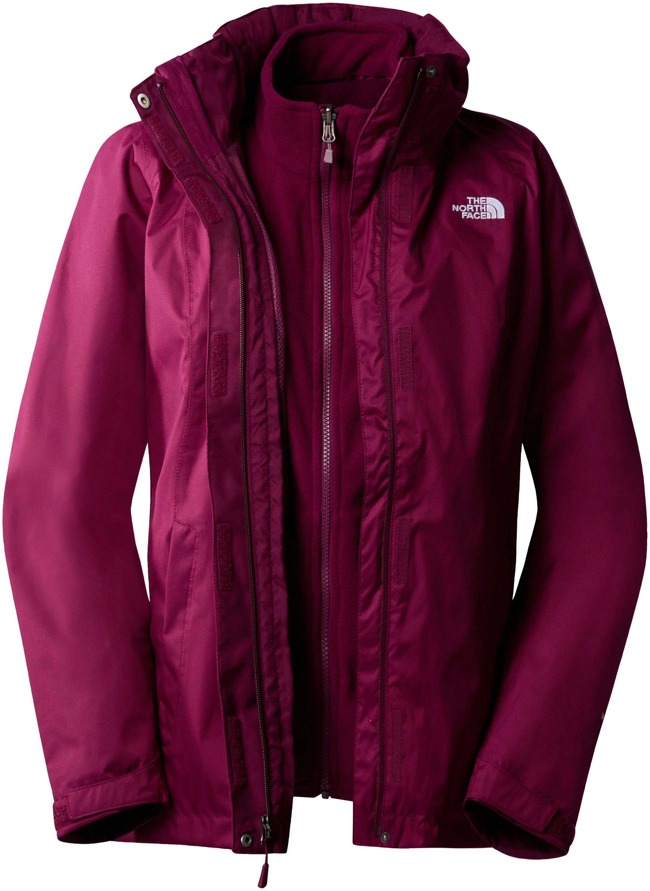 Stehkragen JACKET mit North Face red II Funktionsparka W EVOLVE TRICLIMATE The