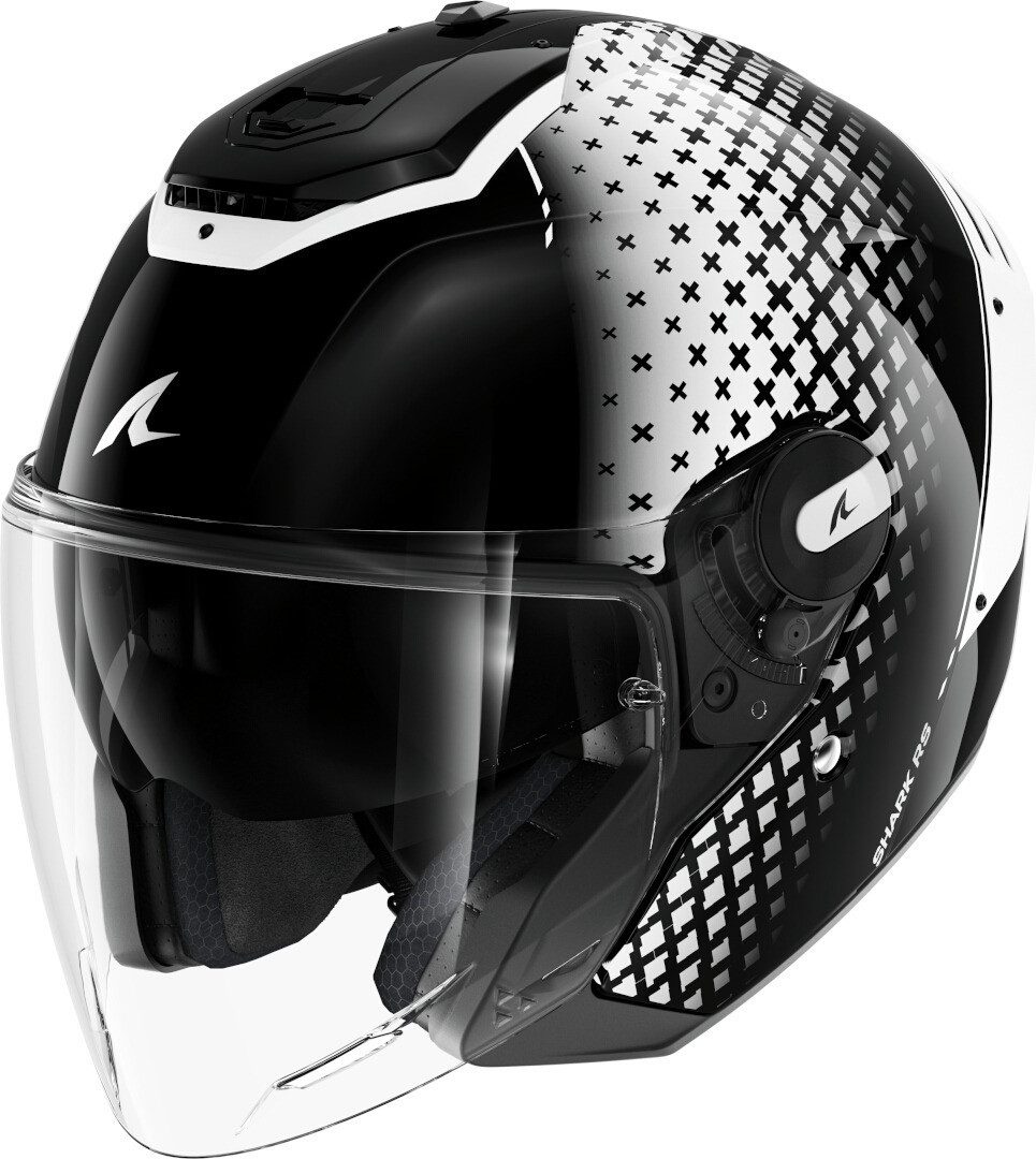 Motorradhelm SHARK RS JET STRIDE KWK, Black White, Gr. M