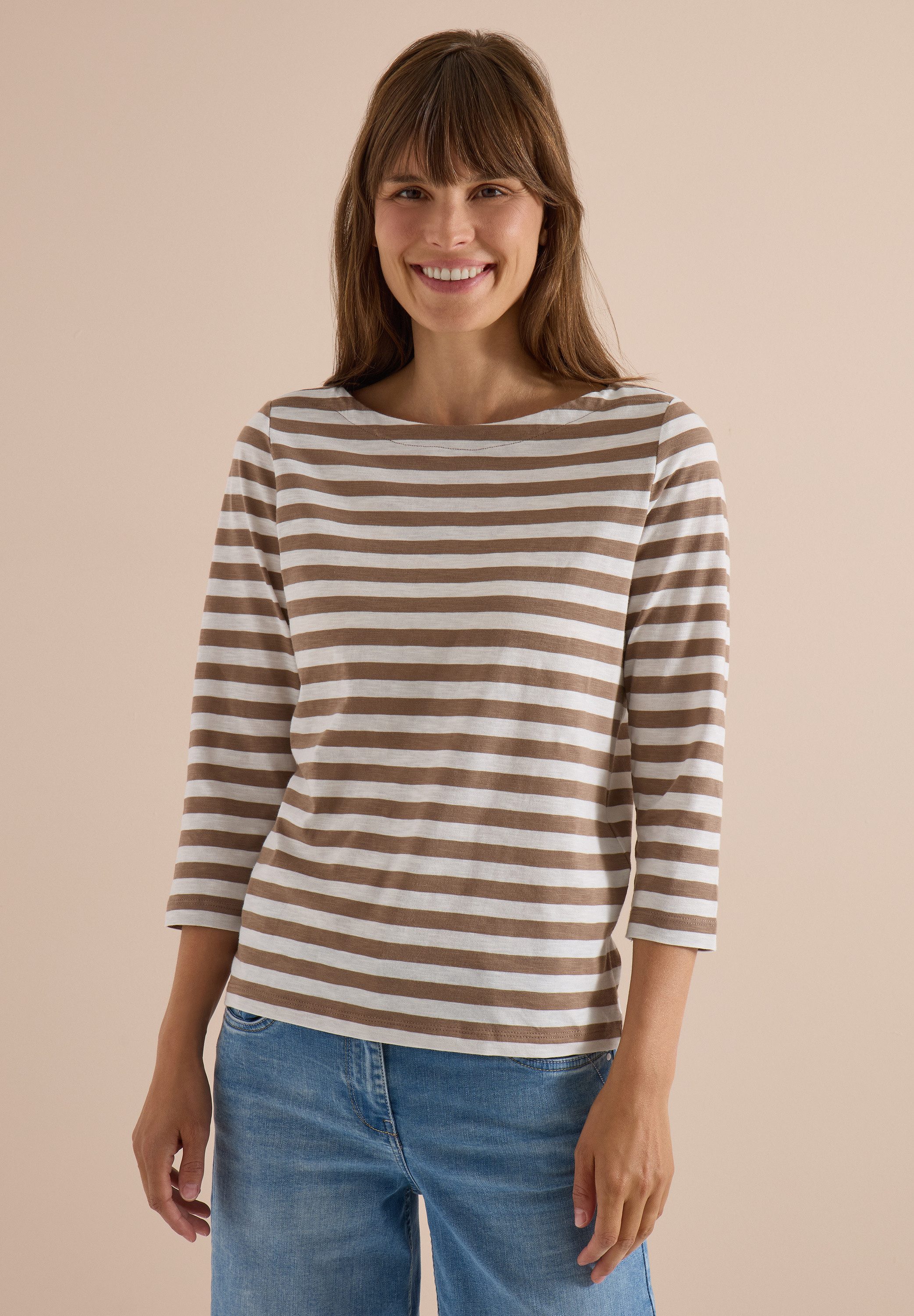 CECIL 3/4-Arm-Shirt aus reiner Baumwolle