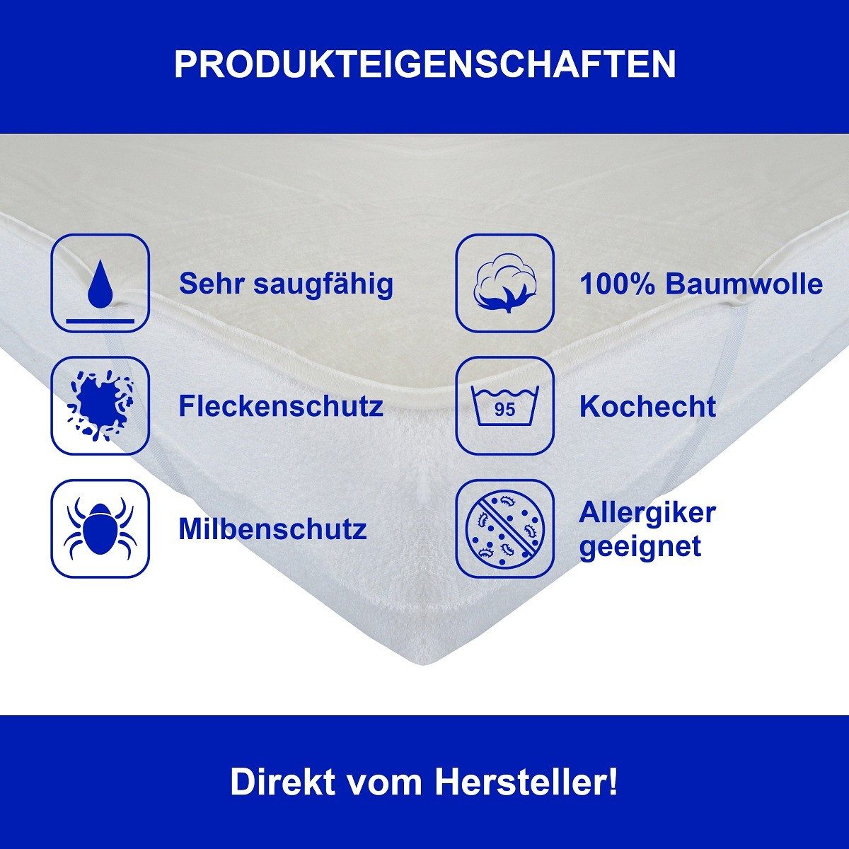 Matratzenauflage Molton mit Eckgummi für Kinderbett DUKAL, 40x90 cm, 100% B günstig online kaufen