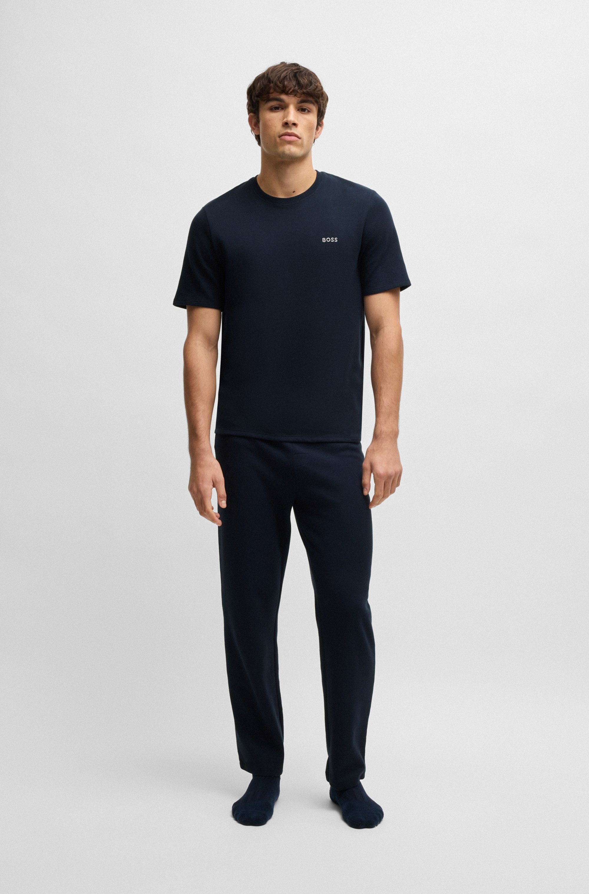 BOSS Pyjamaoberteil Waffle T-Shirt