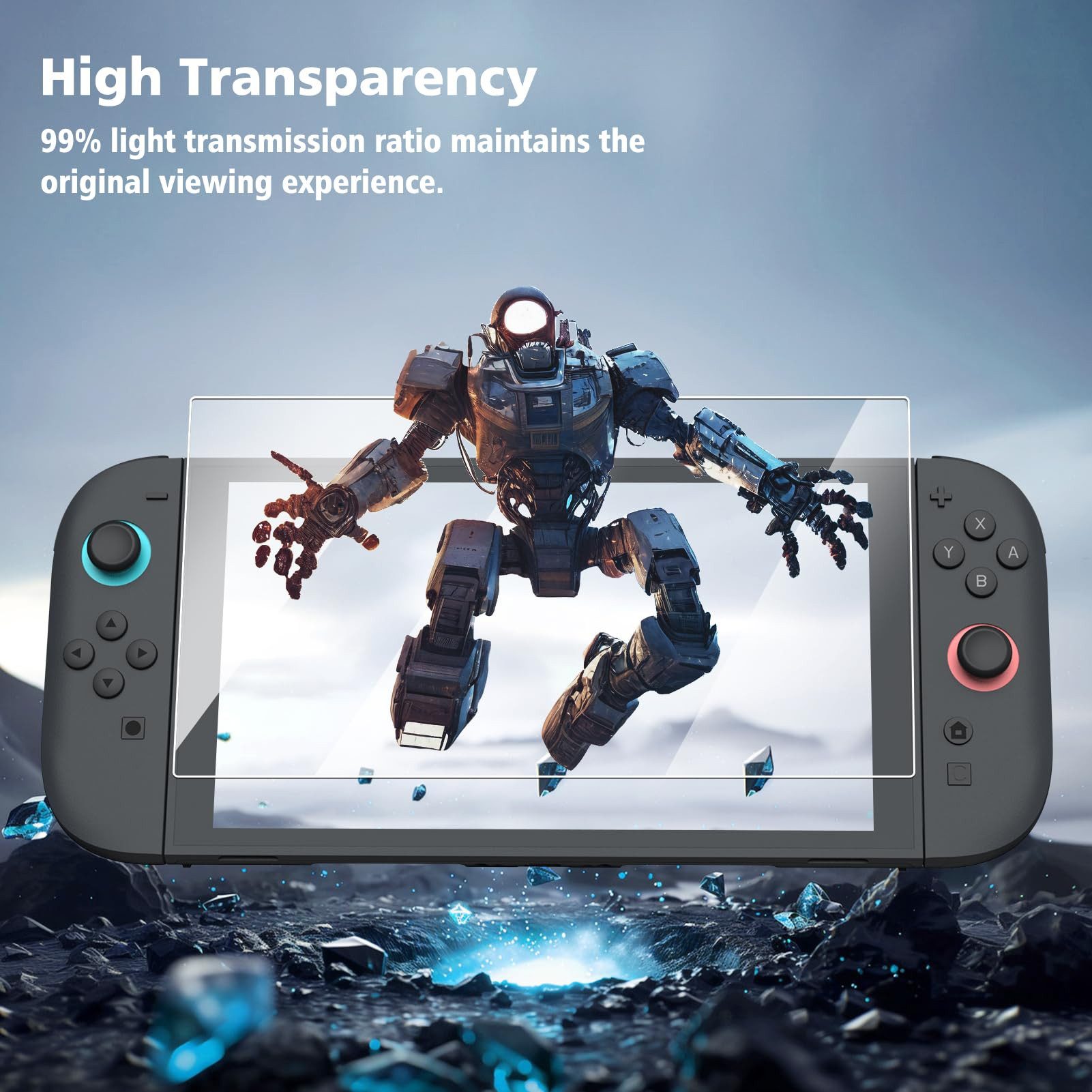 Fintie Schutzfolie für Nintendo Switch 2 (2025), Klar HD 9H Härte Kratzfest Zubehör Nintendo (2 Stück, Displayschutzfolie Screen Protector für Switch 2025 7.9Zo – Bild 3 von 5