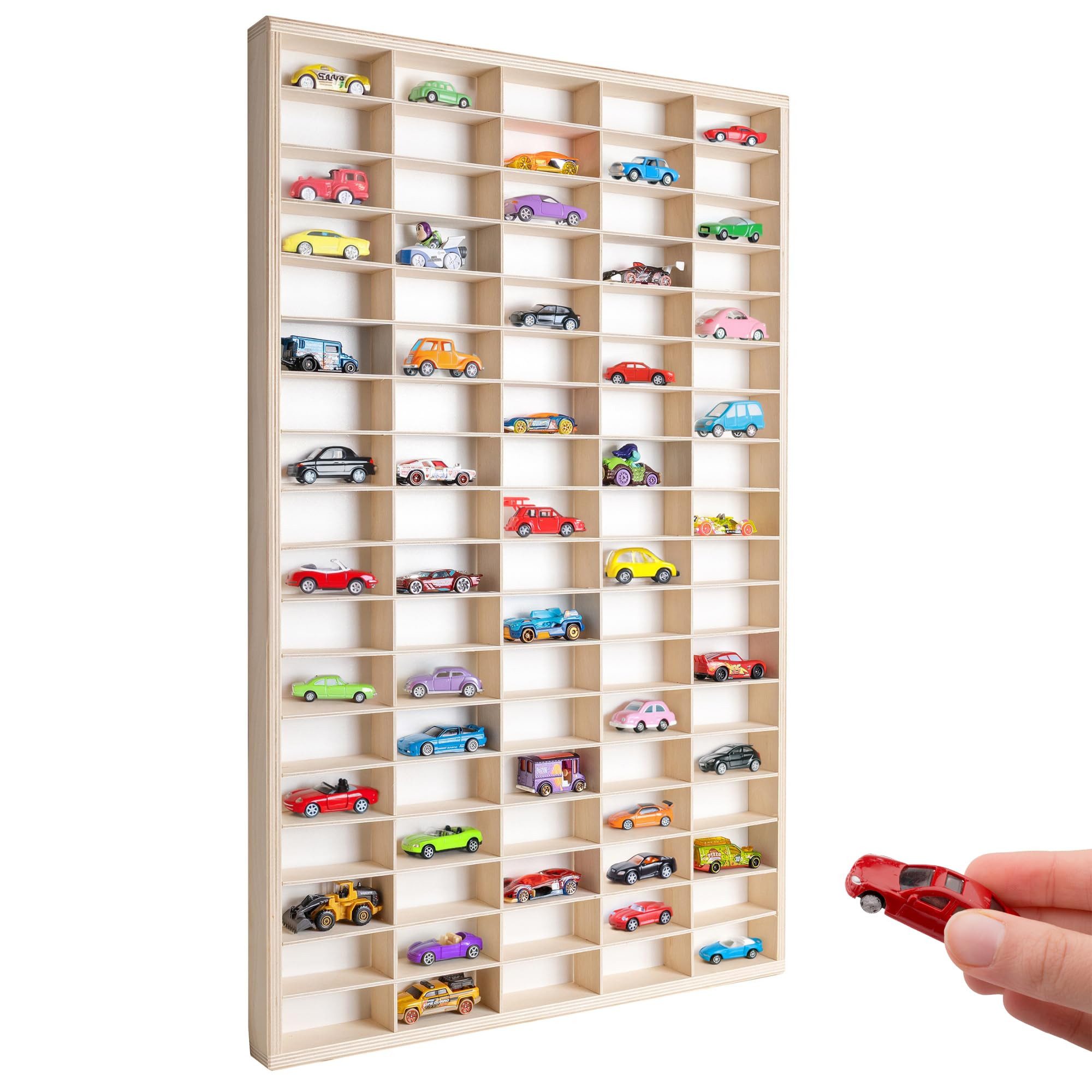 Creative Deco Schubladenbox Setzkasten Holz Sammlervitrine für 90 Autos verstellbar