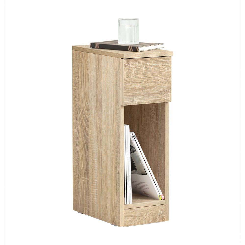 SoBuy Nachttisch mit Schublade Beistelltisch Nachtschrank Hellgrau FBT111-H günstig online kaufen