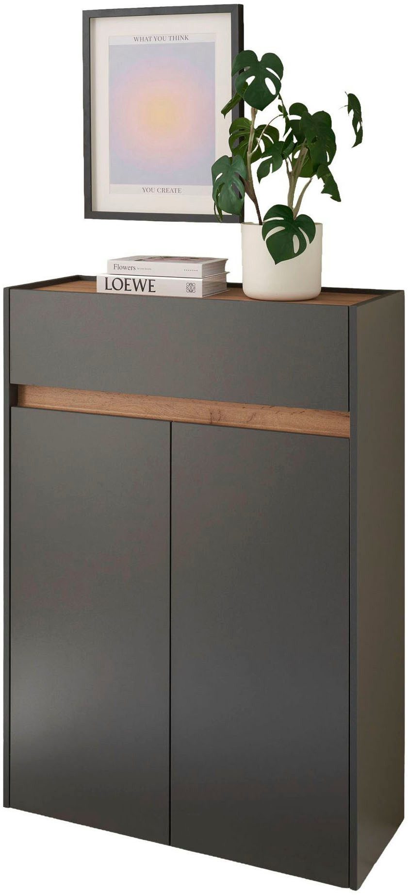 Home affaire Schuhschrank City/Giron, modernes Schuhregal, Schrank für 16 Schuhe, Schuhkommode eine Schublade und vier Schuhfächer, viel Stauraum, 93 cm breit – Bild 5 von 5