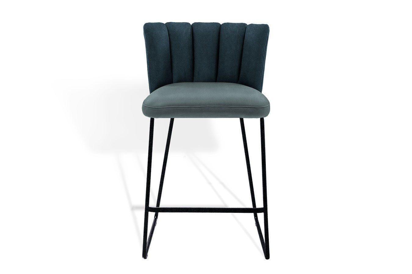 KFF Esszimmerstuhl Thekenstuhl Gaia ohne Arm Leder blau