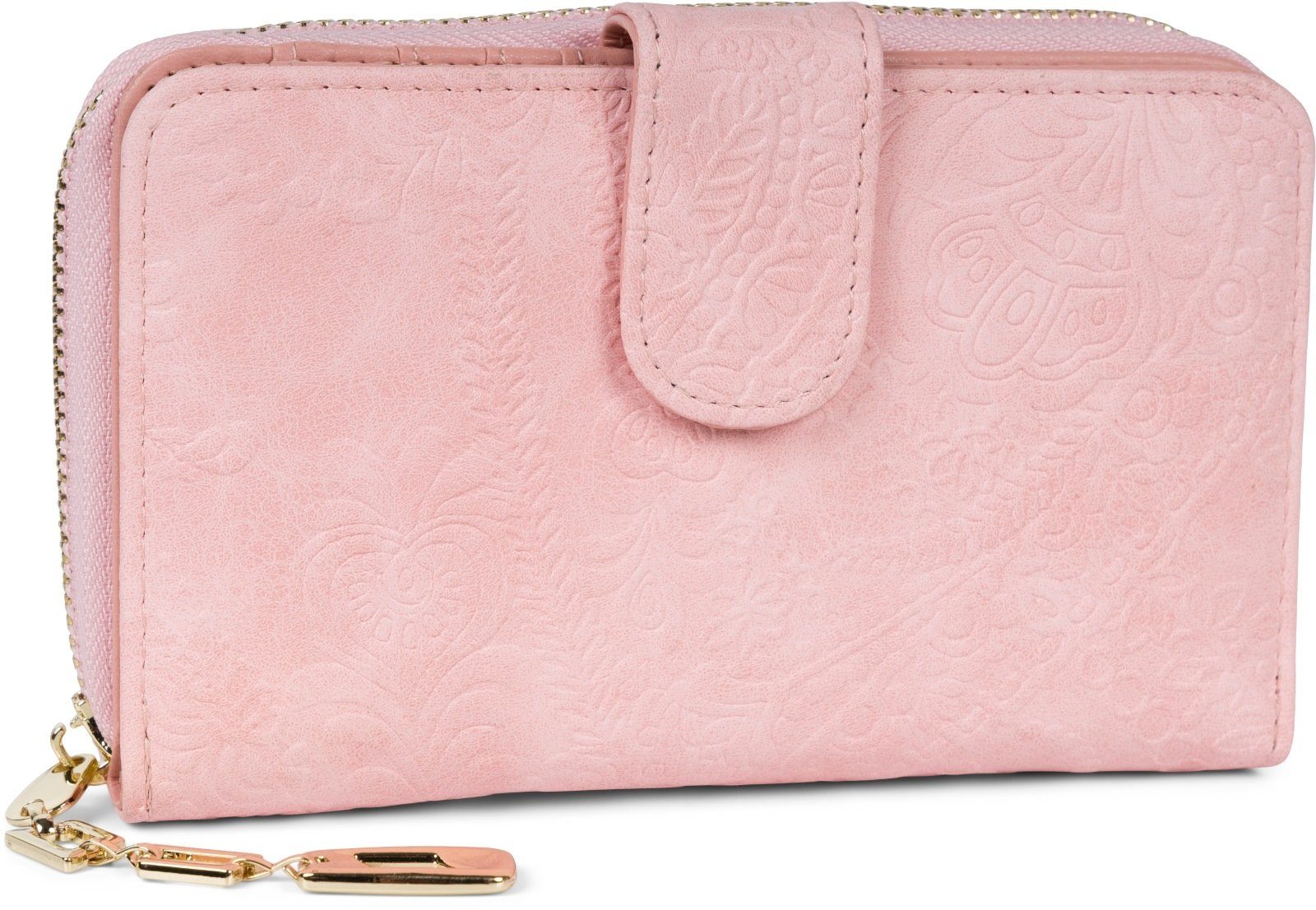 styleBREAKER Geldbörse Geldbörse mit Paisley Blumen Blüten Prägung (1-tlg)