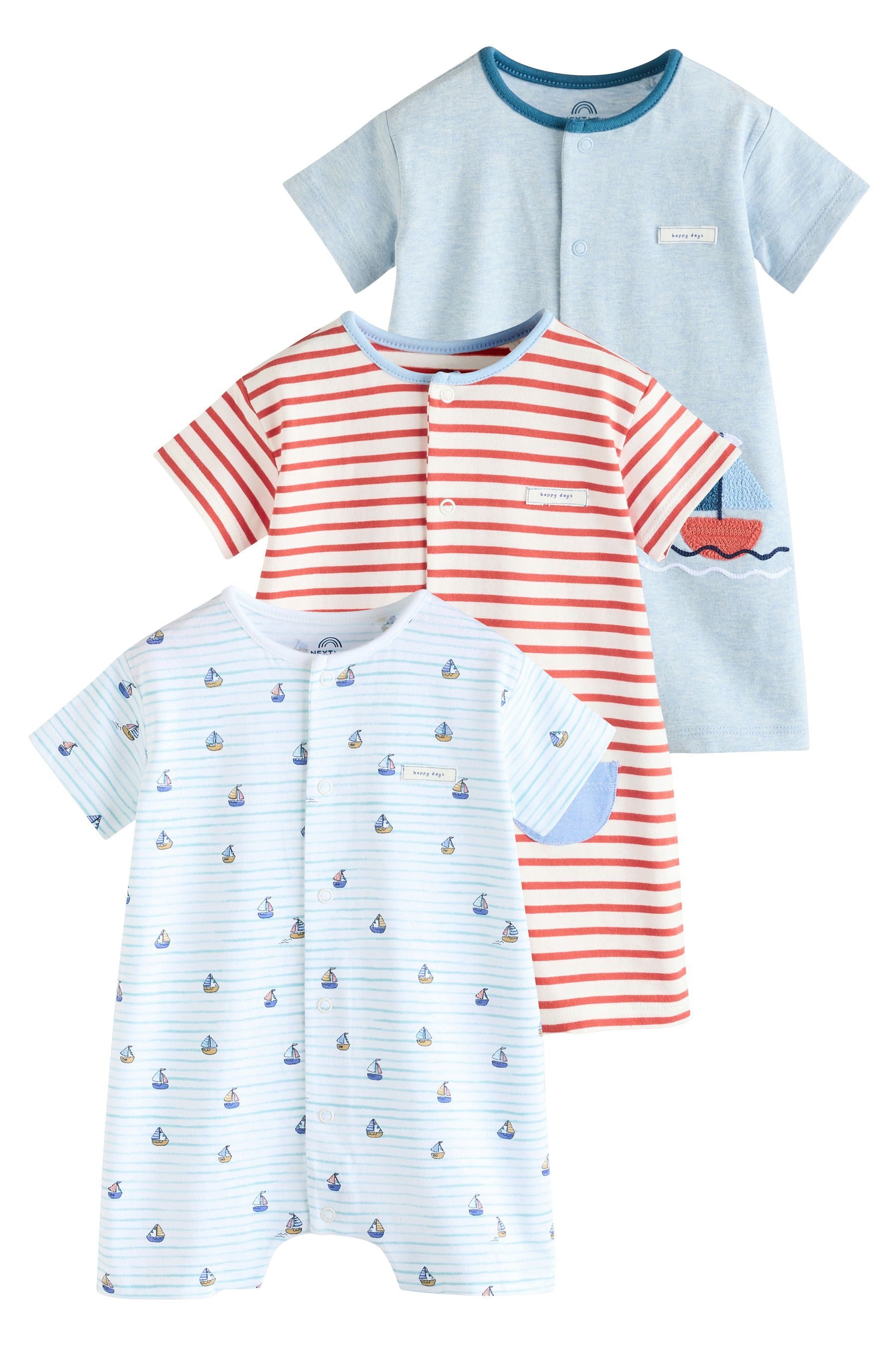Strampler Babystrampler aus 100 % Baumwolle, 3er-Pack