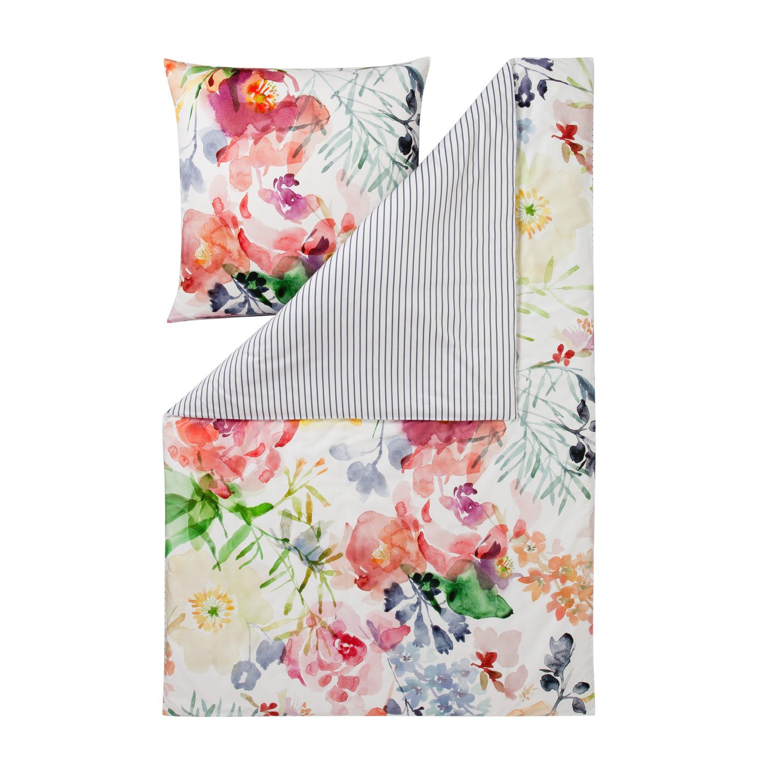 Estella Bettwäsche Rose 4740 985 Multicolor, Mako-Satin, 2 teilig, Floral, günstig online kaufen