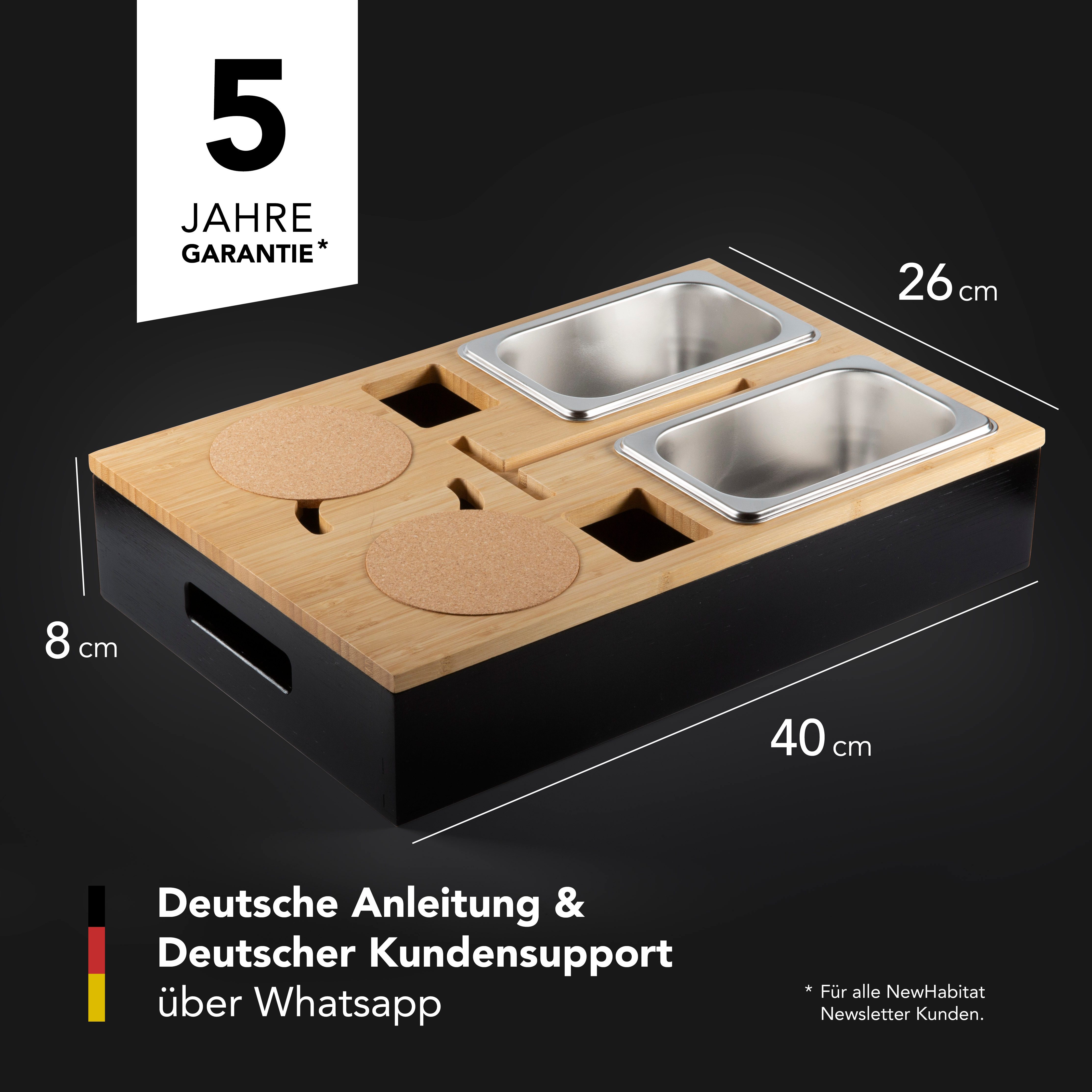 NewHabitat Servierplatte Couchbar Snackbox aus Bambus Personalisierbar inkl. Geschenkbox, Nicht Personalisiert, (Geschenkset, Couchbutler), Perfekt als Geschenk – Bild 4 von 5