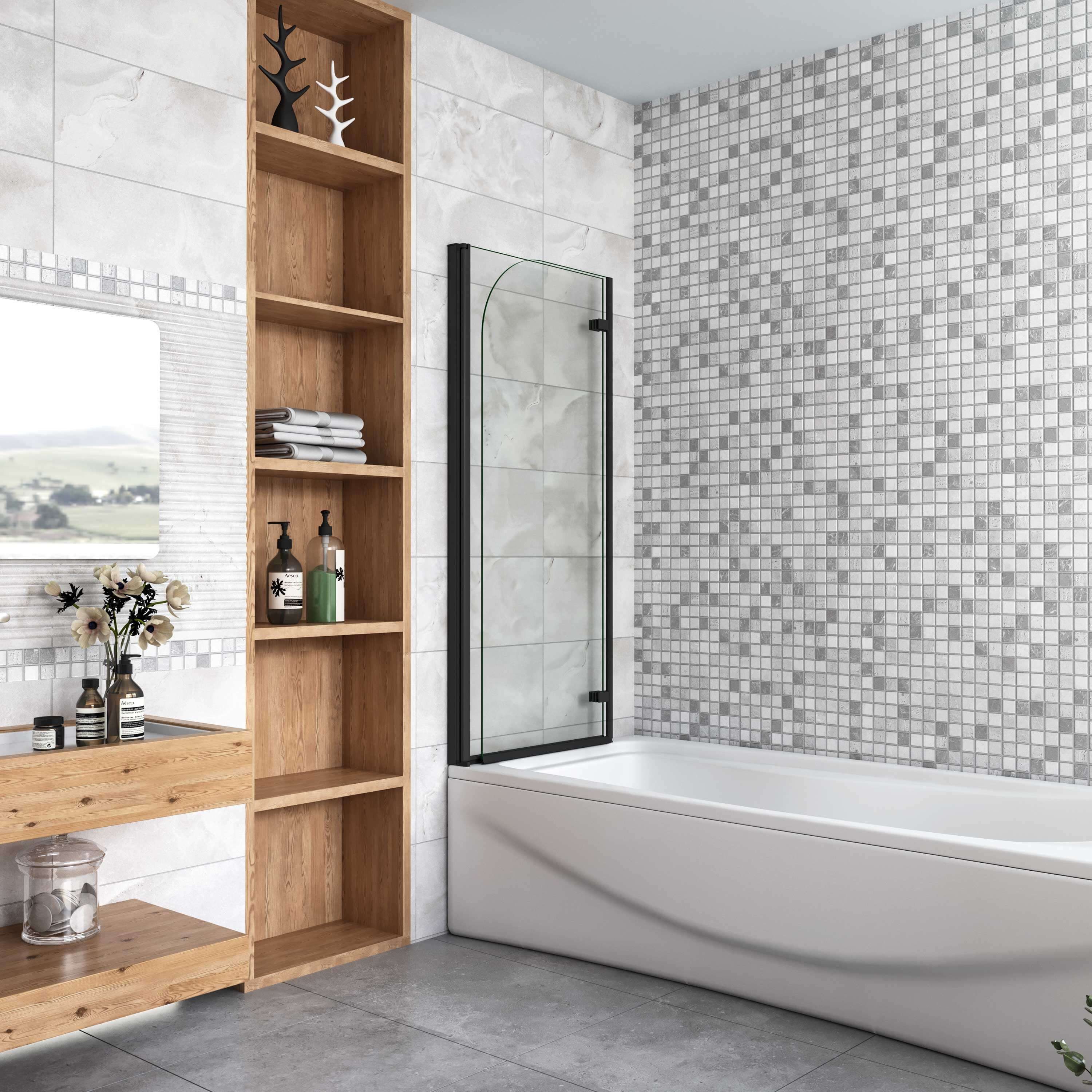 Duschparadies Badewannenfaltwand 6cm Duschabtrennung Faltwand Badewannenaufsatz Badewannenfaltwand, Einscheibensicherheitsglas, Sicherheitsglas, (Set)