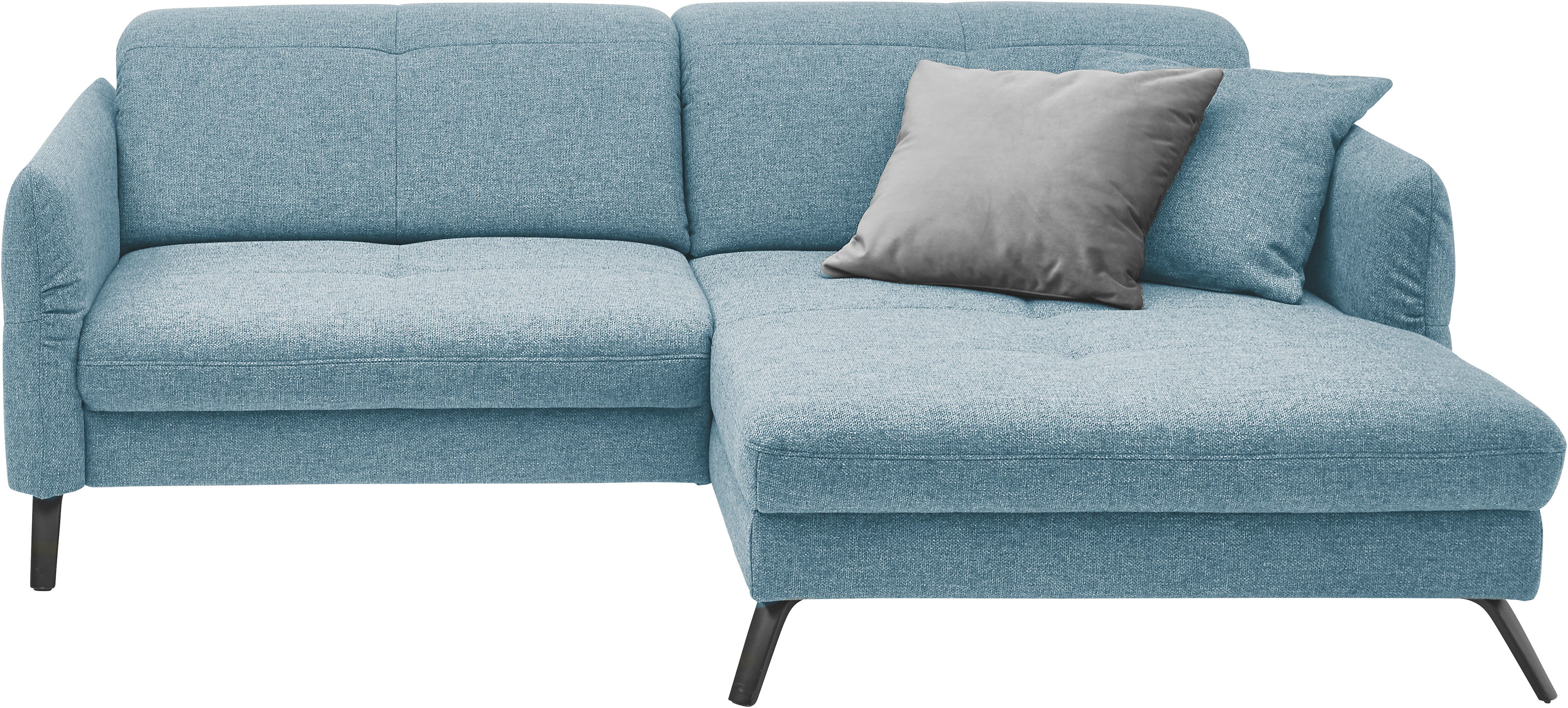 set one by Musterring Ecksofa SO 4400 V, wahlweise mit motorischer Bettfunktion & Kopfverstellung, Fuß schwarz