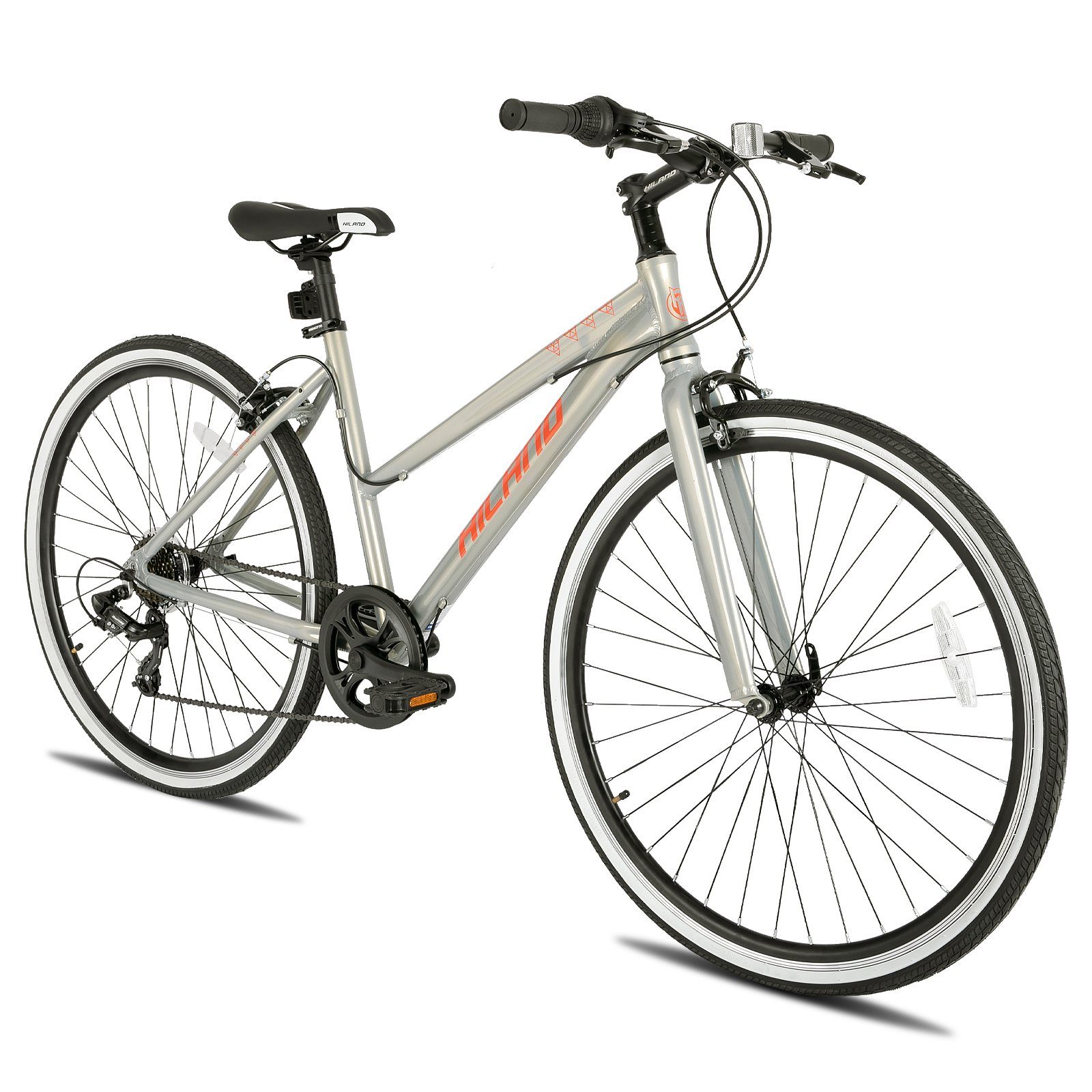 HILAND Cityrad 28 Zoll/700C Räder Hybrid Bike Herren Damen Trekkingrad  Citybike, 7 Gang Shimano TY300D Schaltwerk, Kettenschaltung, (set, mit  werkzeung), für Damen und Herren 160 - 183 cm City bike Fahrrad