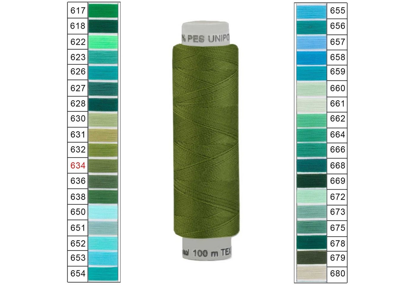 Thumbnail - maDDma Nähgarn 100m Unipoly 120 TEX14x2 4v6 Farbwahl Nähgarn, 100 m, 634