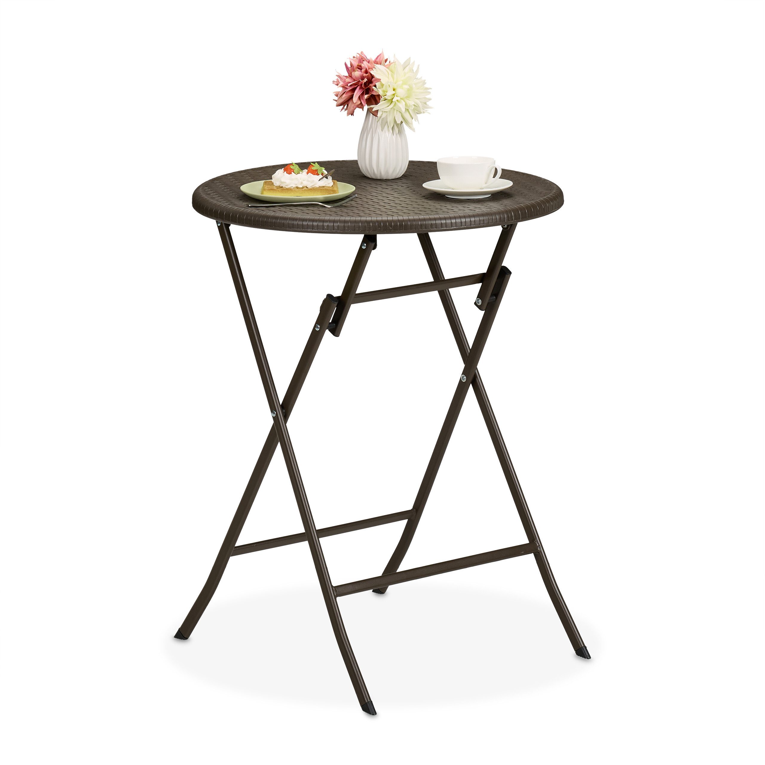 relaxdays Gartentisch Runder Gartentisch in Rattan-Optik, günstig online kaufen