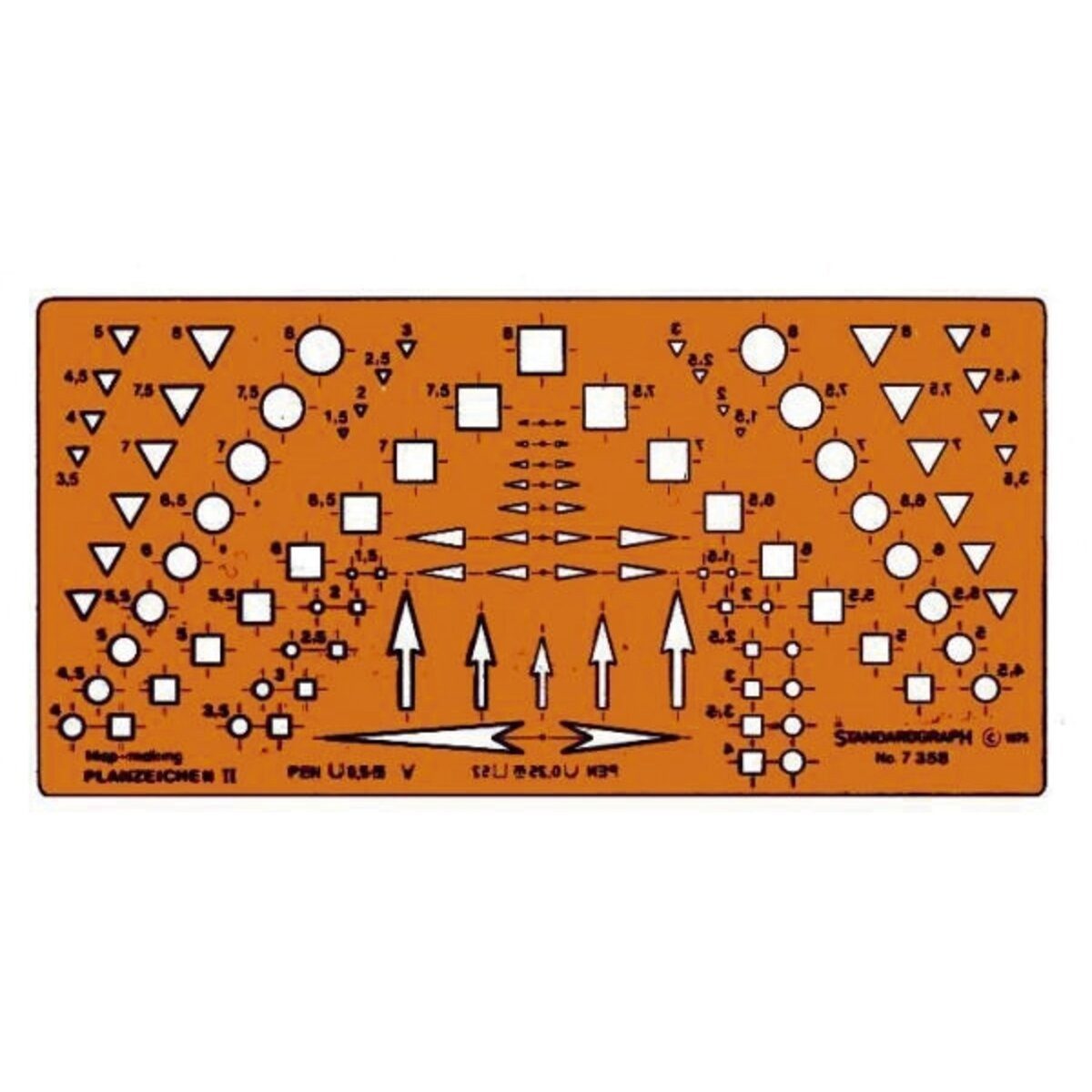 STANDARDGRAPH Zeichenschablone Planzeichenschablone II.