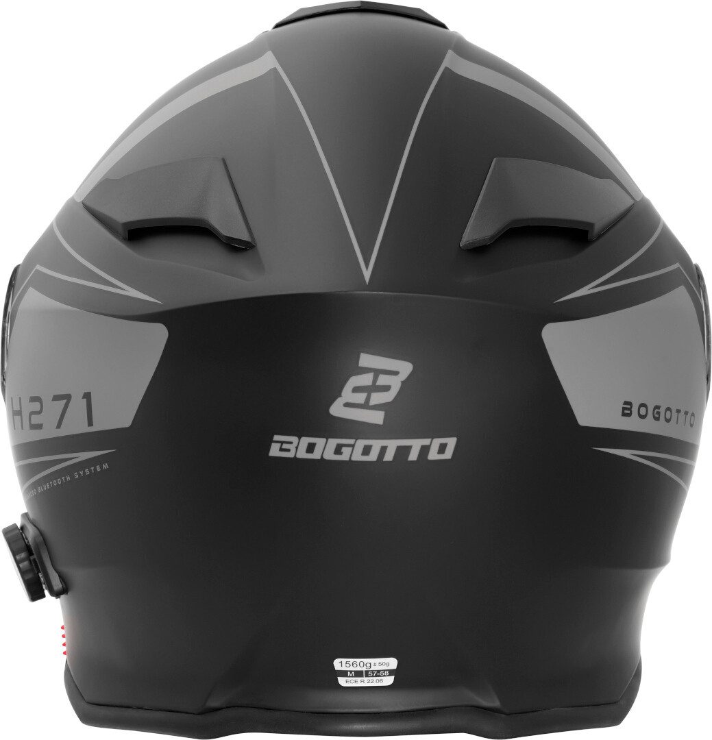 Bogotto Motorradhelm H271 BT Taog Bluetooth Klapphelm, integriertes Kommunikationssystem,geeignet für Brillenträger,hera