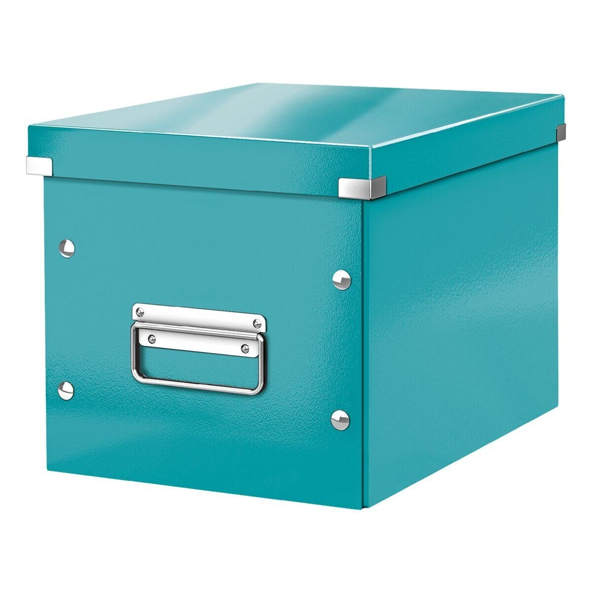 LEITZ Aufbewahrungsbox Click & Store eisblau für passend Cube, Standard-Bücherregale metallic