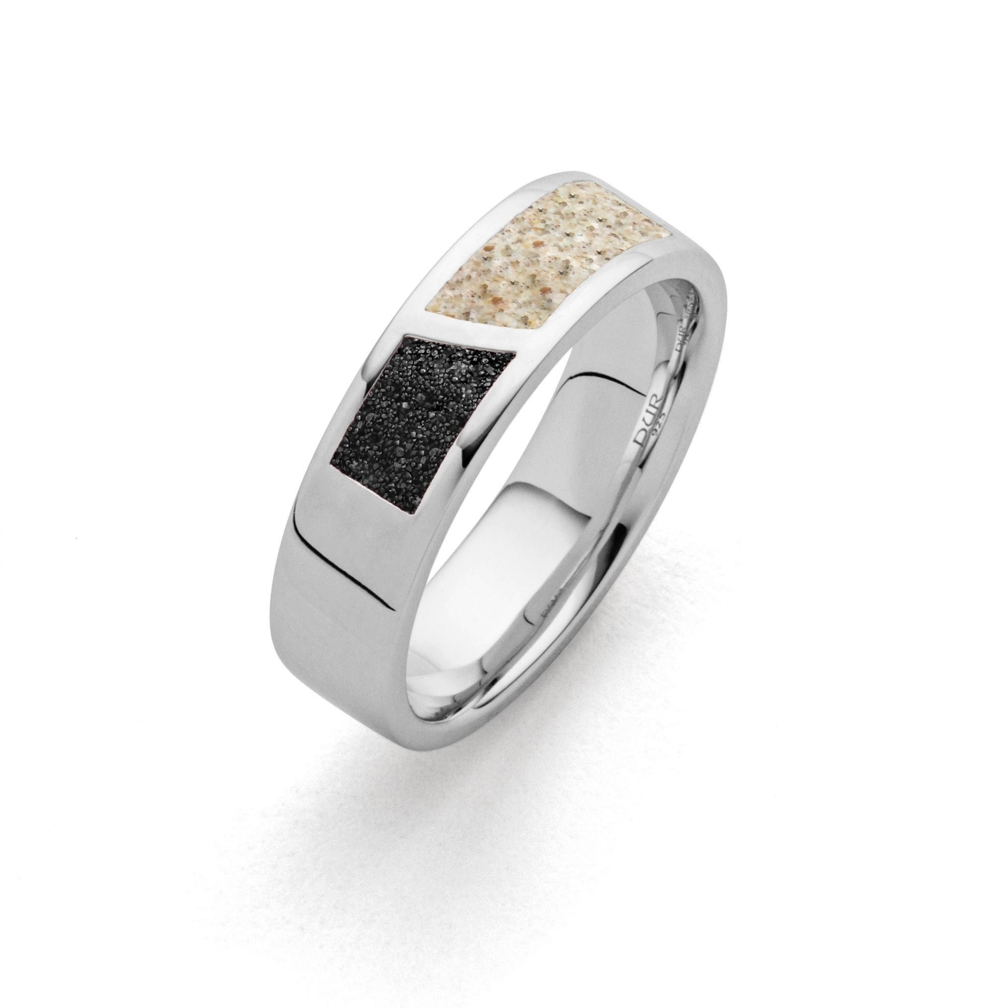 DUR Fingerring DUR Schmuck: Ring "Duett" mit Strandsand und Lavasand R5850