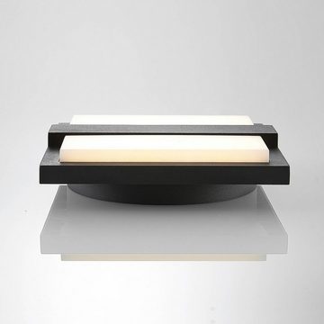 Lucande LED Außen-Wandleuchte Gylfi, LED-Leuchtmittel fest verbaut, warmweiß, Modern, Aluminium, Polycarbonat, graphit (RAL 840-M), weiß, 48