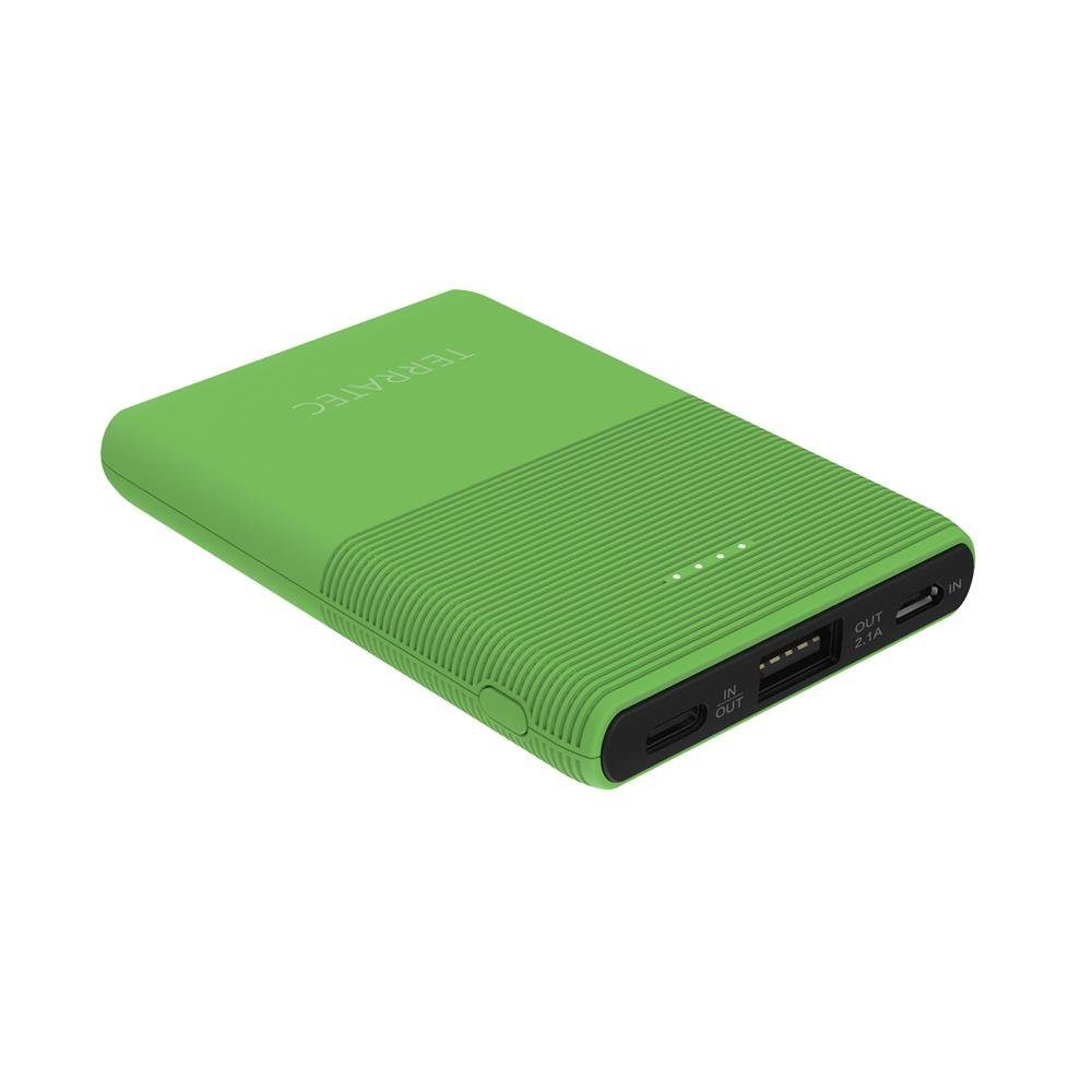 Terratec P50 Pocket Green Flash Powerbank, Mobiles Ladegerät USB USB-C Smartphone Tablet PC