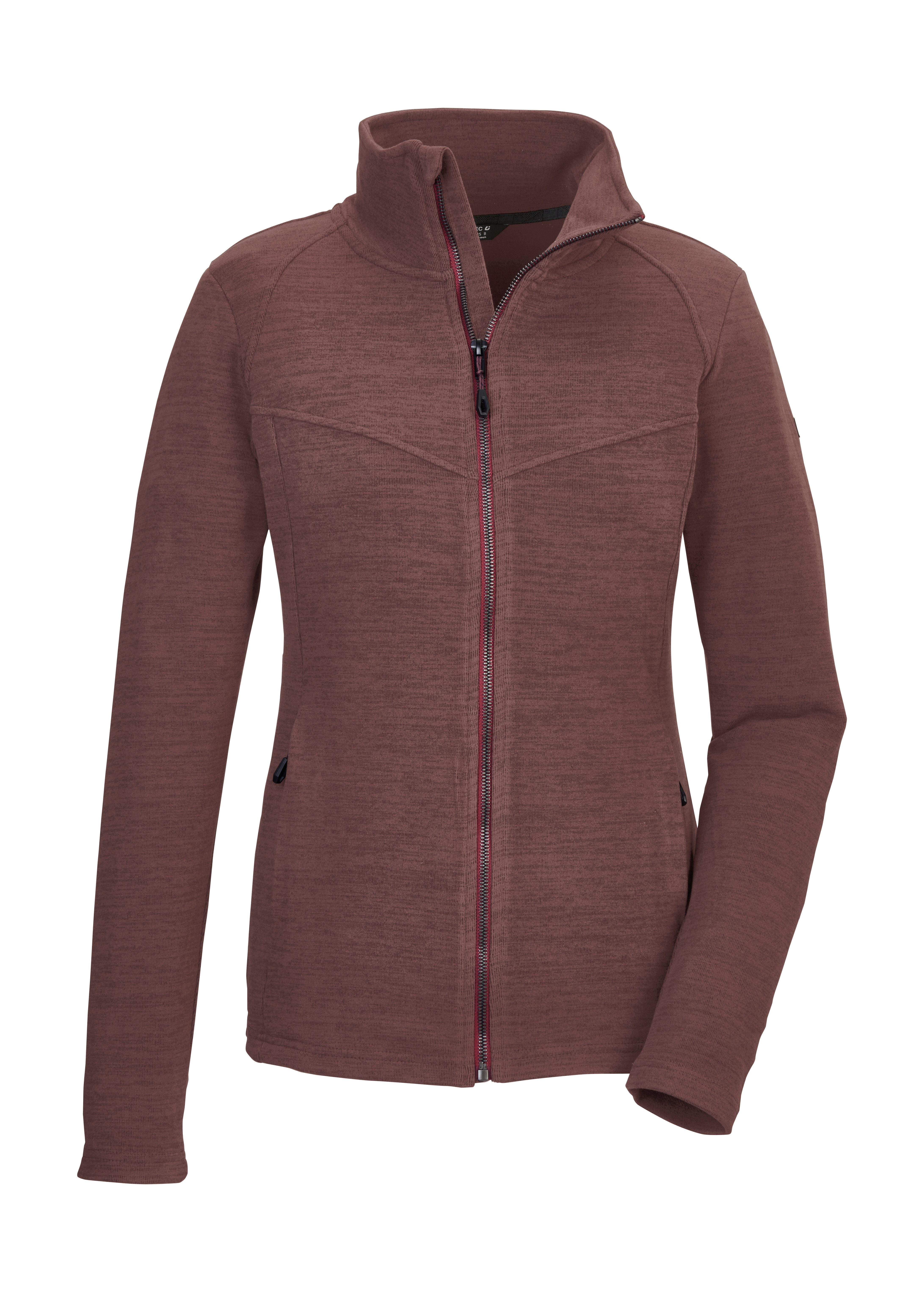 Killtec Strickjacke KOW 112 WMN FLX JCKT Powerstretchjacke, Melange Optik, 2-Wege-Stretch, Kinnschutz