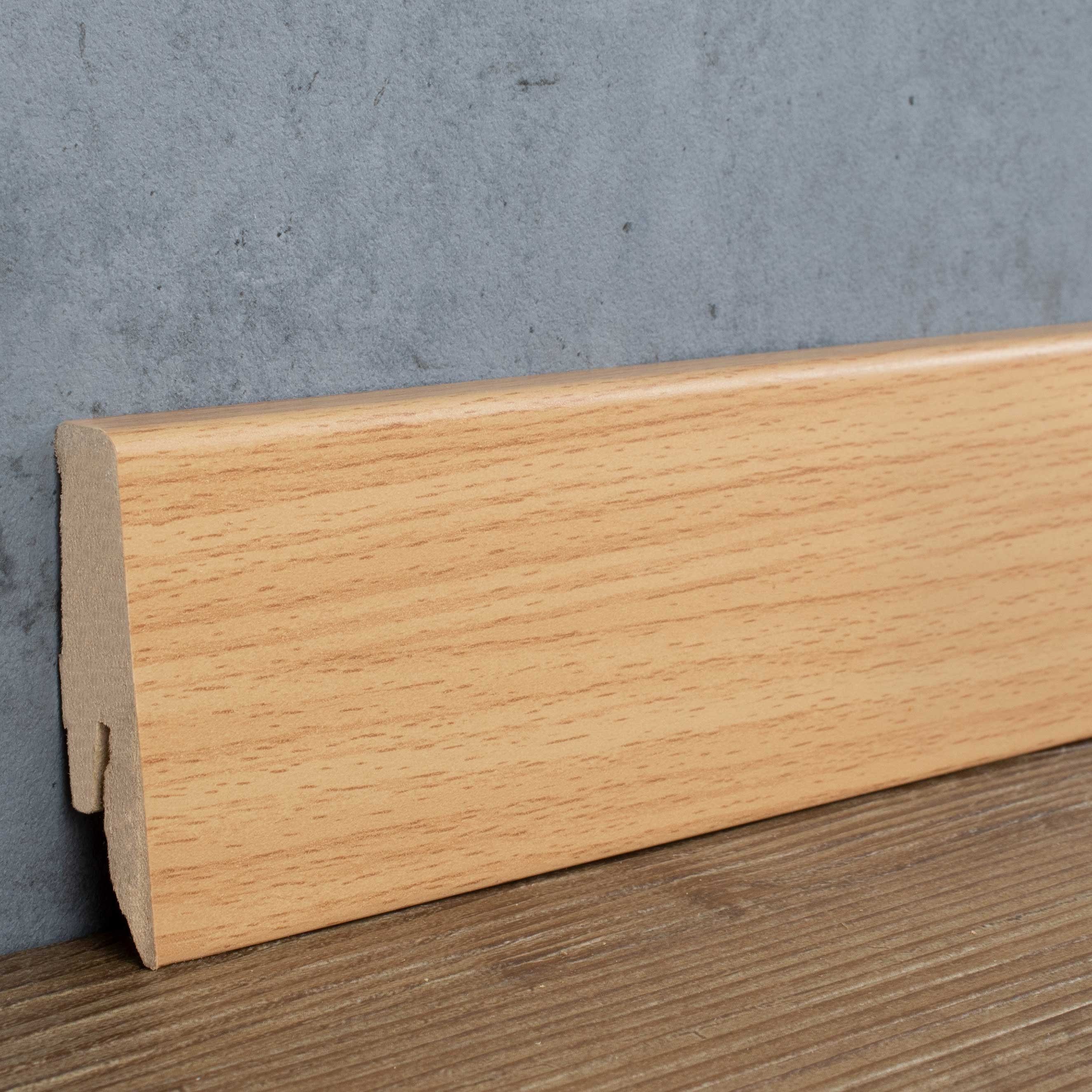 PROVISTON Sockelleiste MDF, 18 x 58 x 2500 mm, Buche, Fußleiste, MDF foliert, L: 250 cm