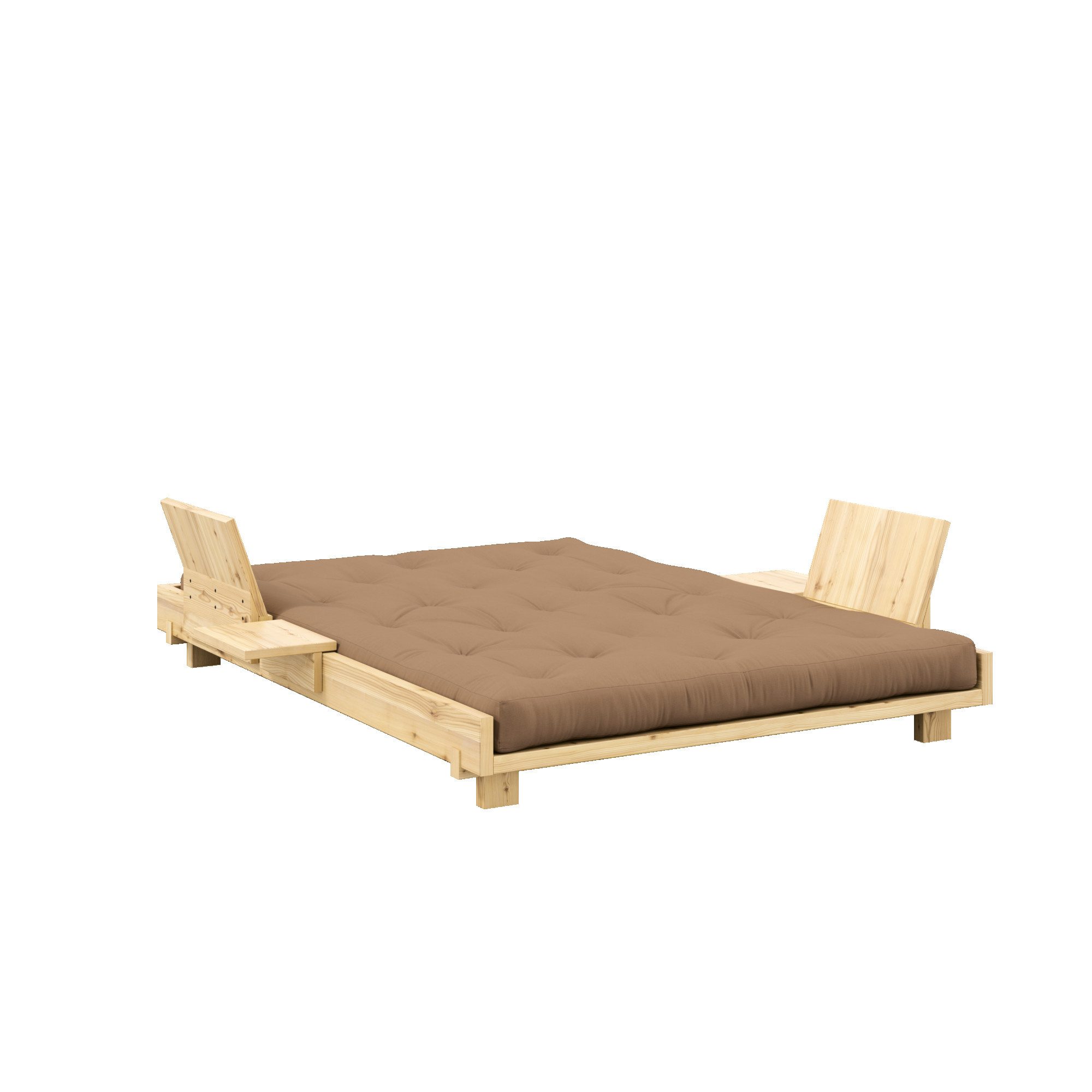 Karup Design Bett Social Sofa Bed, mit verstellbarem Zubehör, inkl Matratze & Lattenrost, Bett wahlweise mit 2 oder 4 Rückenlehnen und 2 Ablagen. Mit Matratze