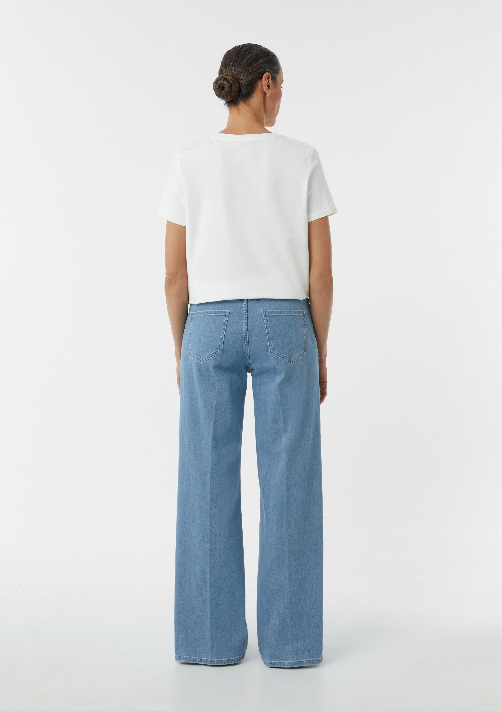 comma Kurzarmshirt T-Shirt Jersey-T-Shirt aus Baumwollmix mit Print