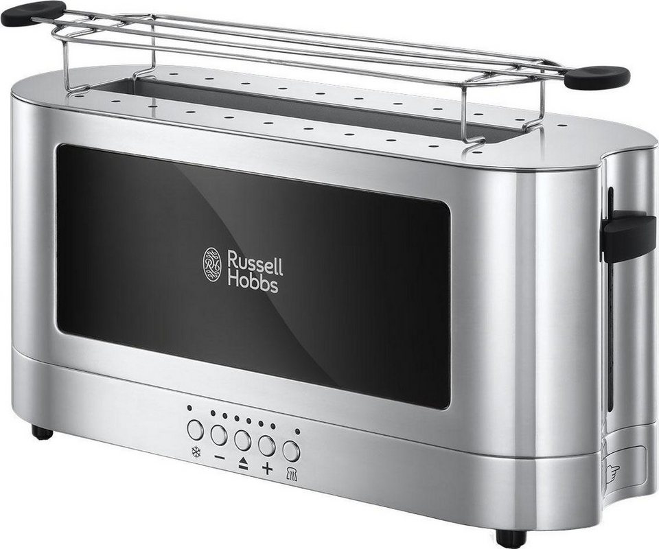 RUSSELL HOBBS Toaster Elegance 23380-56, 1 langer Schlitz, 1420 W, Glasdesign  und Edelstahl, Lift&Look Funktion ermöglicht das Anschauen des Toastes  während des Röstens