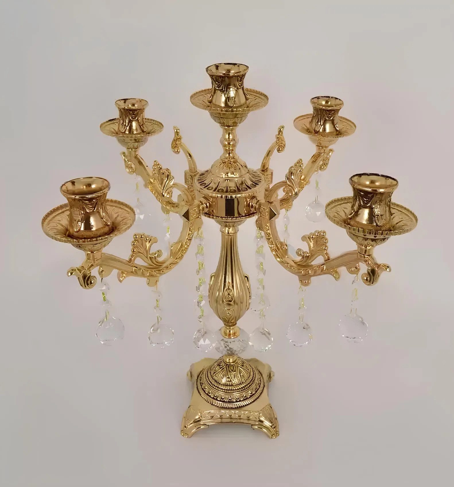 Xlmoebel Kerzenständer Zeitgenössischer Kerzenhalter Luxus Wohnbereich Nachtlicht Gold (1 St., Kerzenständer), Hergestellt in Europa