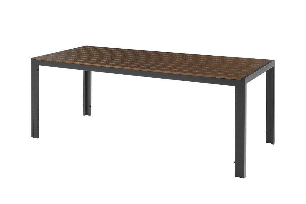 riess-ambiente Gartentisch DESIGNO 205cm dunkelbraun / schwarz (Einzelartikel, 1-St), wetterfest · Aluminium · Outdoor · Terrasse · bis 8 Personen · Design