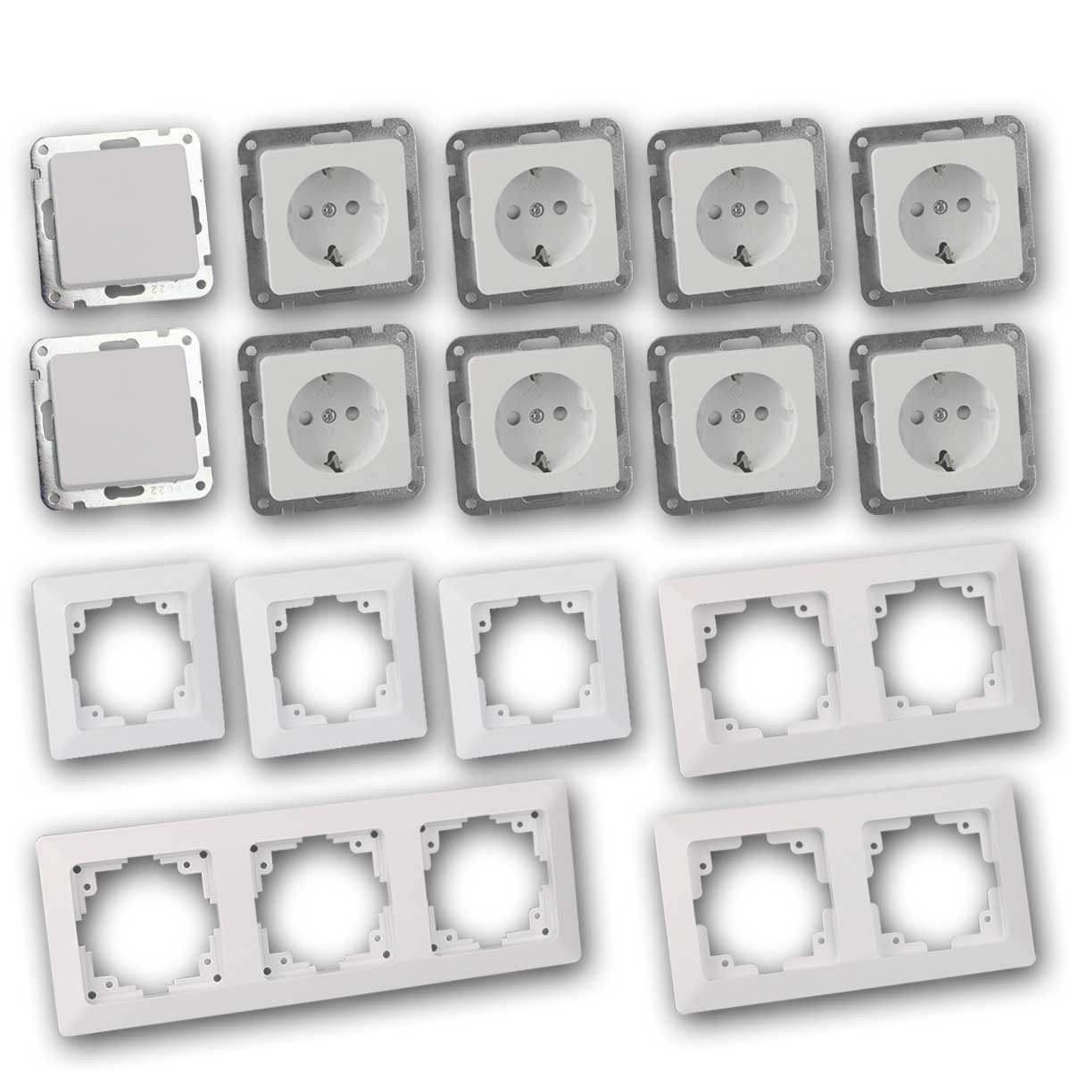 ChiliTec Unterputz-Steckdose MILOS Starter-Kit PRO, 16-teiliges Set 250V~/ 16A