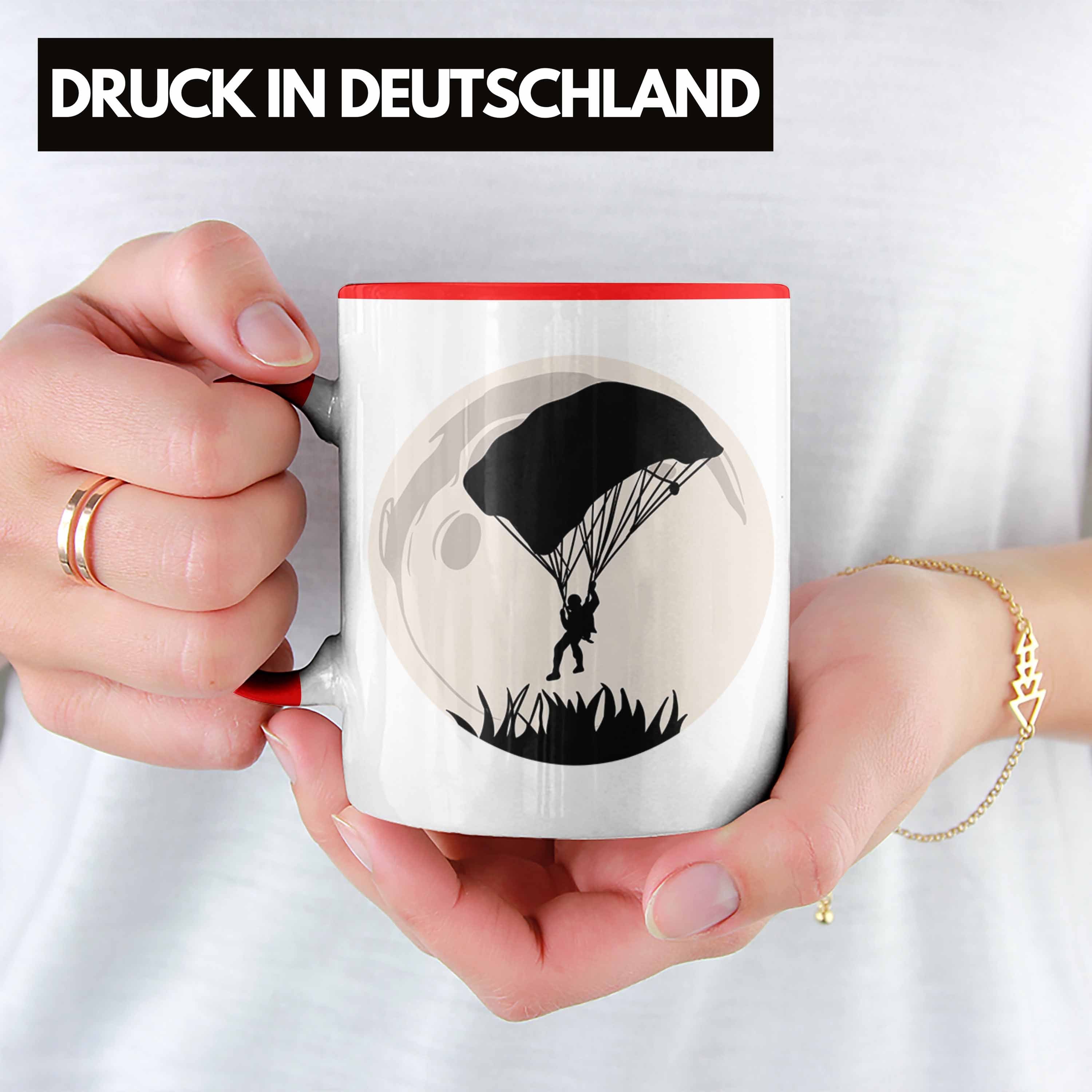 Abenteu Lustige Tasse und für Rot Geschenk Tasse Fallschirmspringer Paragliding- Trendation