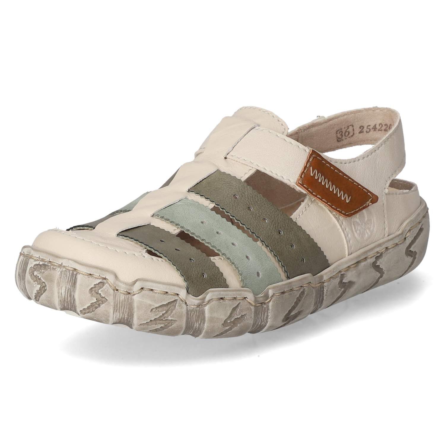Rieker Rieker L0379-90 Damen Leder und Synthetik beige Slipper