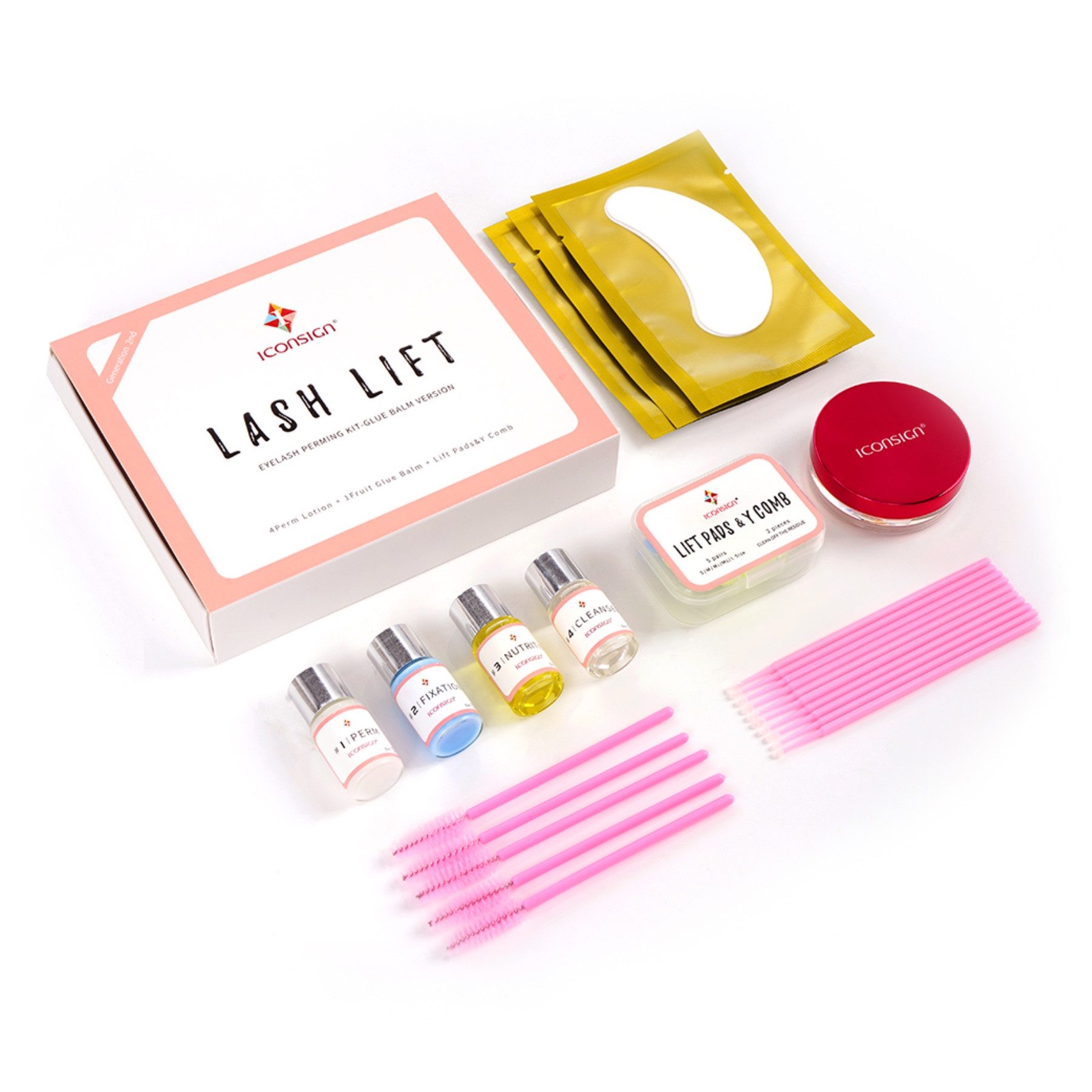 Iconsign Einzelwimpern Wimpernlifting Set der 2 Generation mit Cream Kleber, 1 tlg., Pflegt die Wimpern, Mit neue Creme-Balsam Kleber
