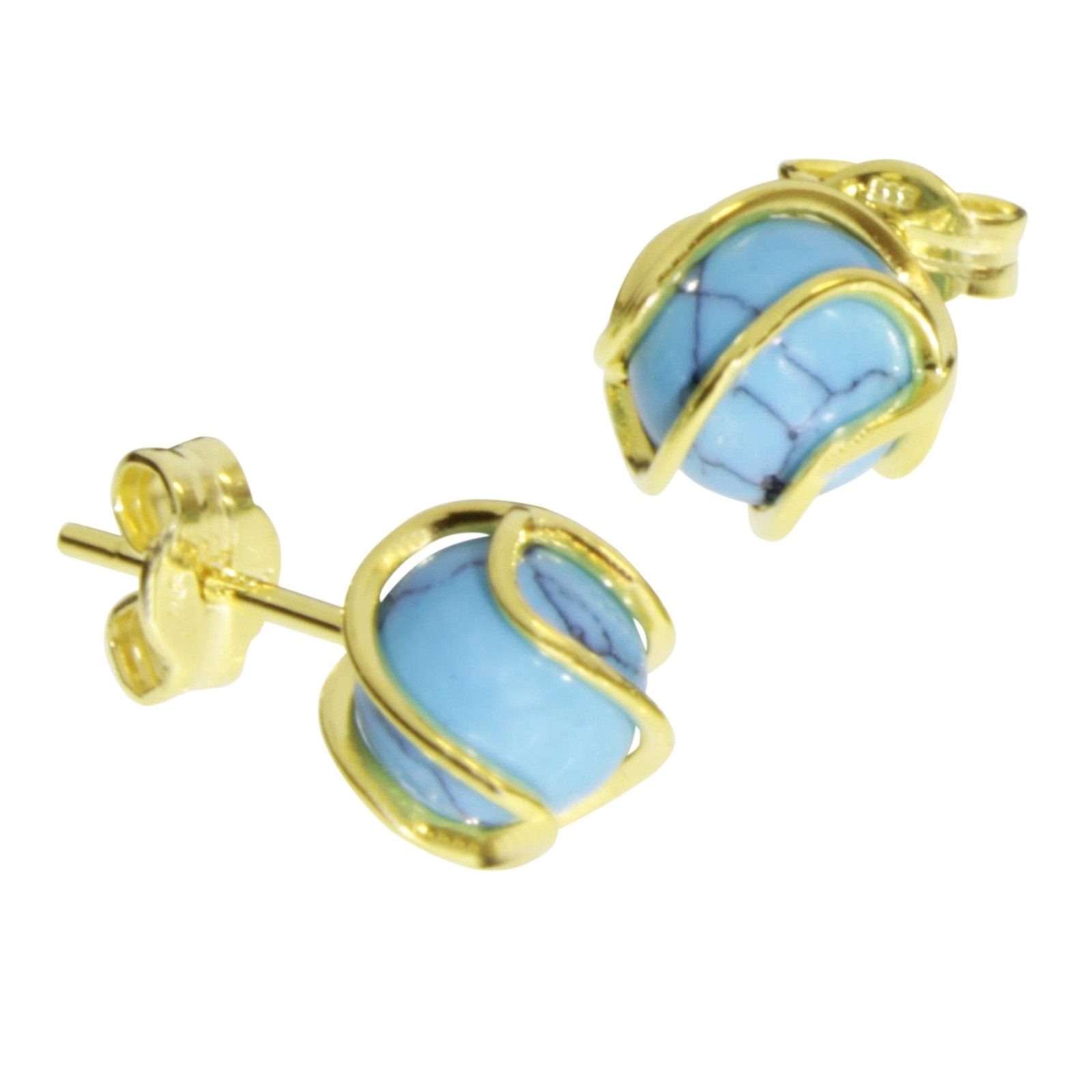 OSTSEE-SCHMUCK Paar Ohrstecker Ostsee-Schmuck Ohrstecker Goldkäfig Ohrstecker Goldkäfig (2-tlg)