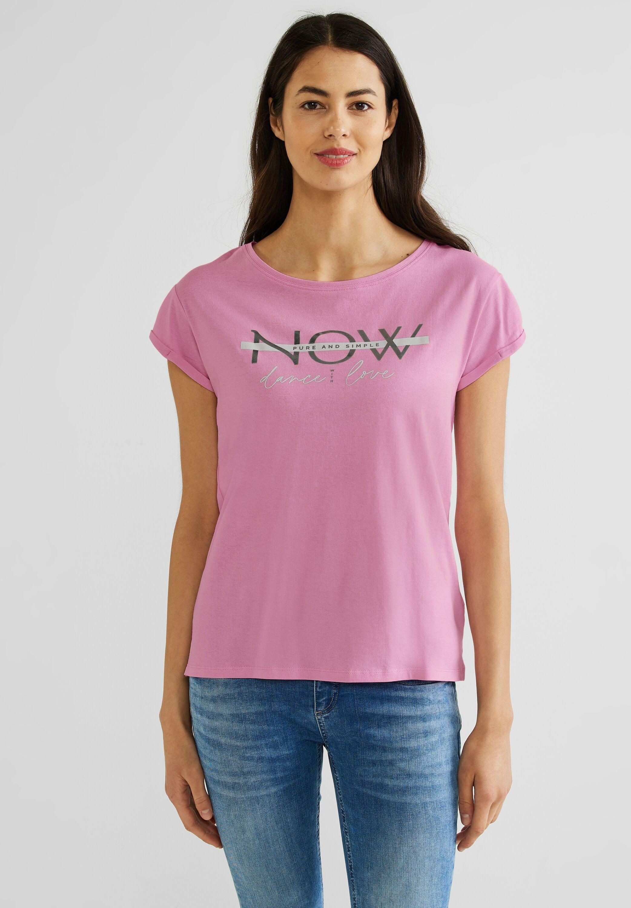 STREET ONE T-Shirt aus rose Baumwolle reiner wild