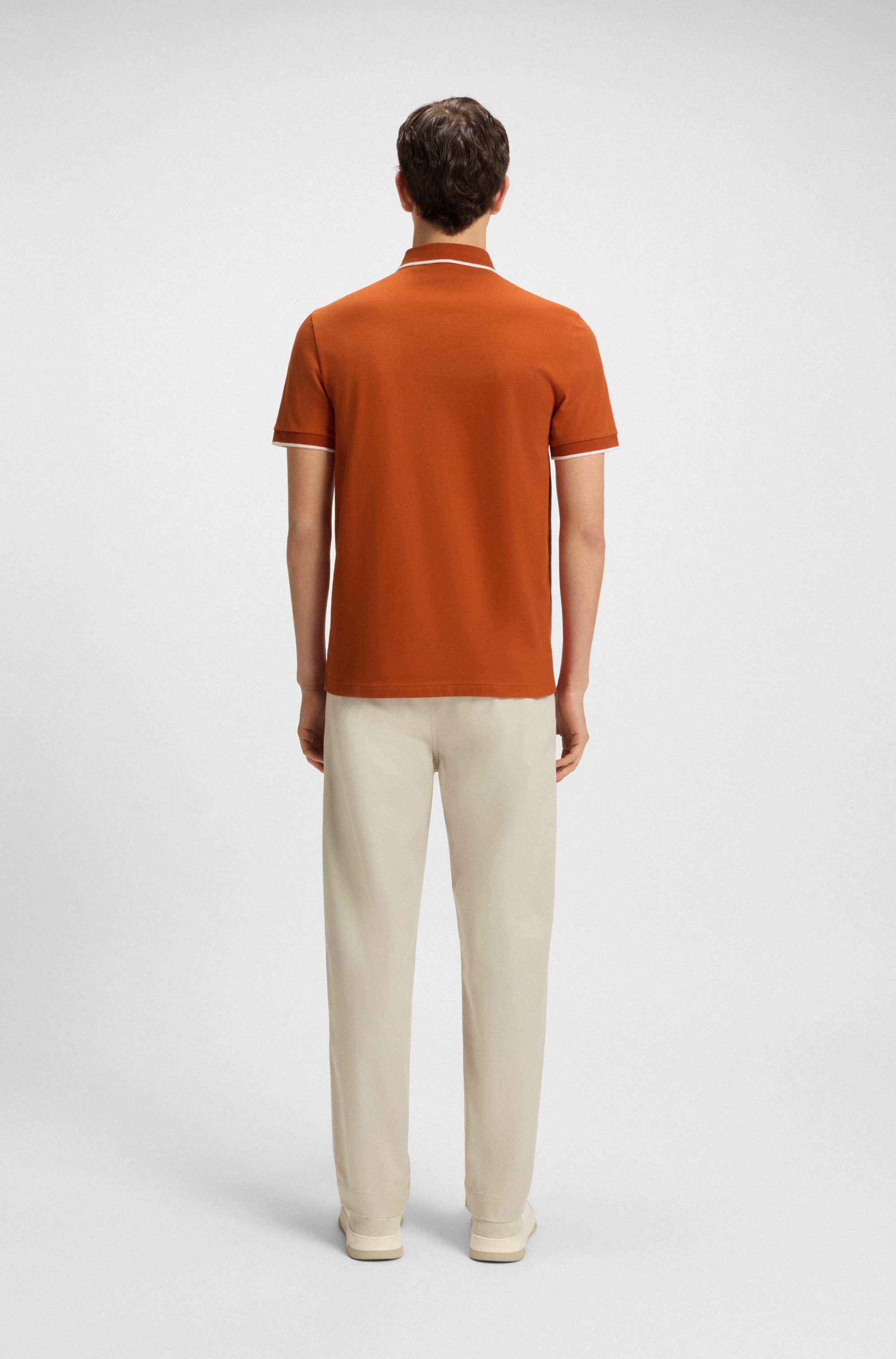 BOSS ORANGE Poloshirt Passertip mit BOSS Logo-Badge