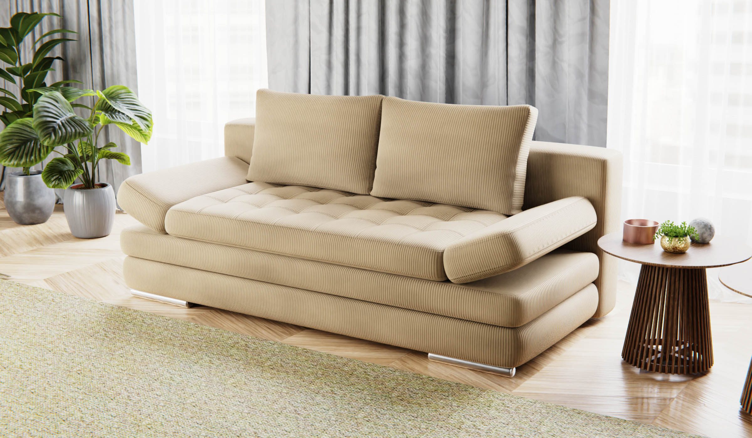 Hygger Möbelhaus Schlafsofa „Barni" Sofa mit Bettfunktion 145 x 202 cm, Ink günstig online kaufen