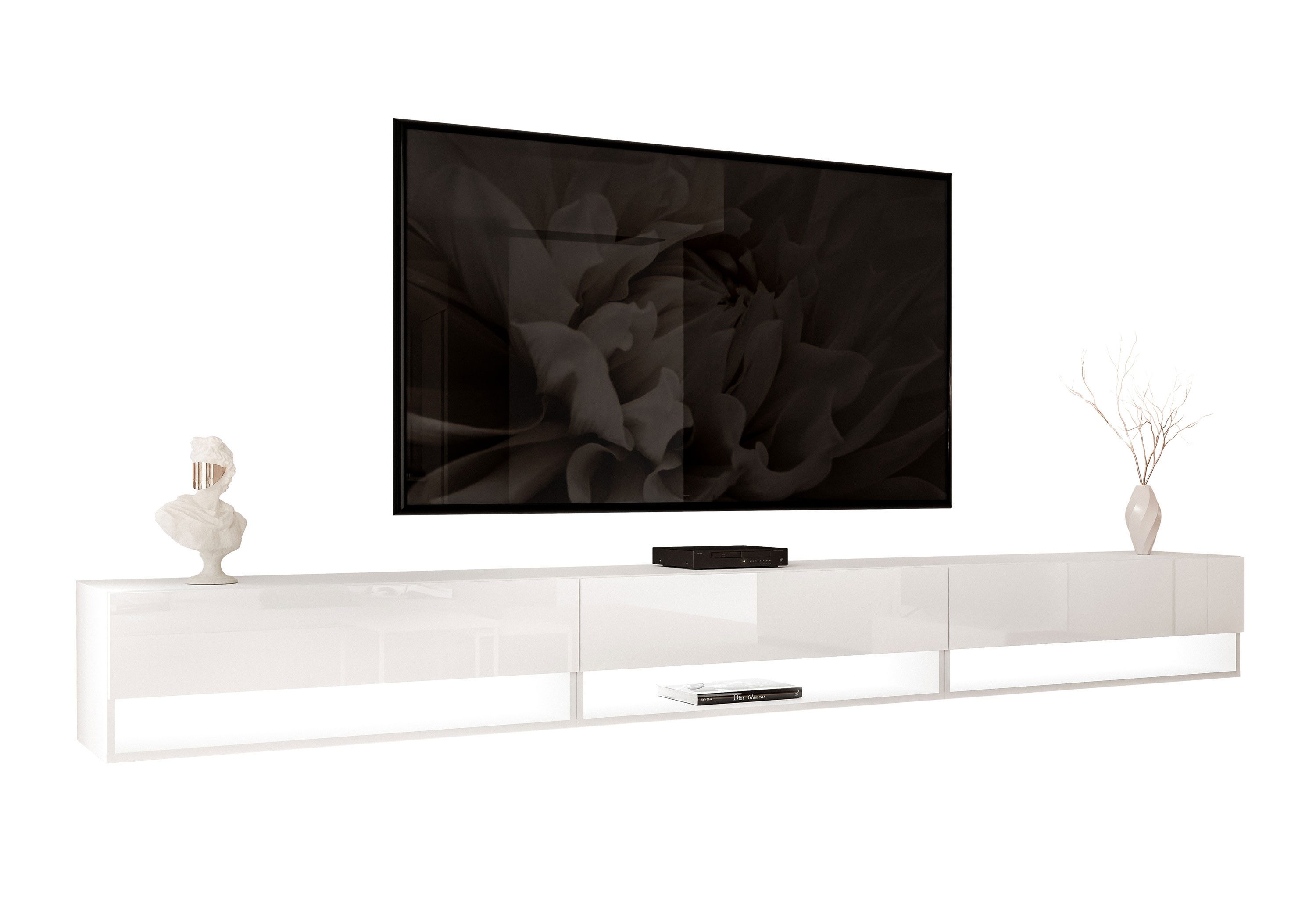 Lookway Lowboard CALANTE 270 cm RTV Hängeschrank mit LED-Beleuchtung günstig online kaufen